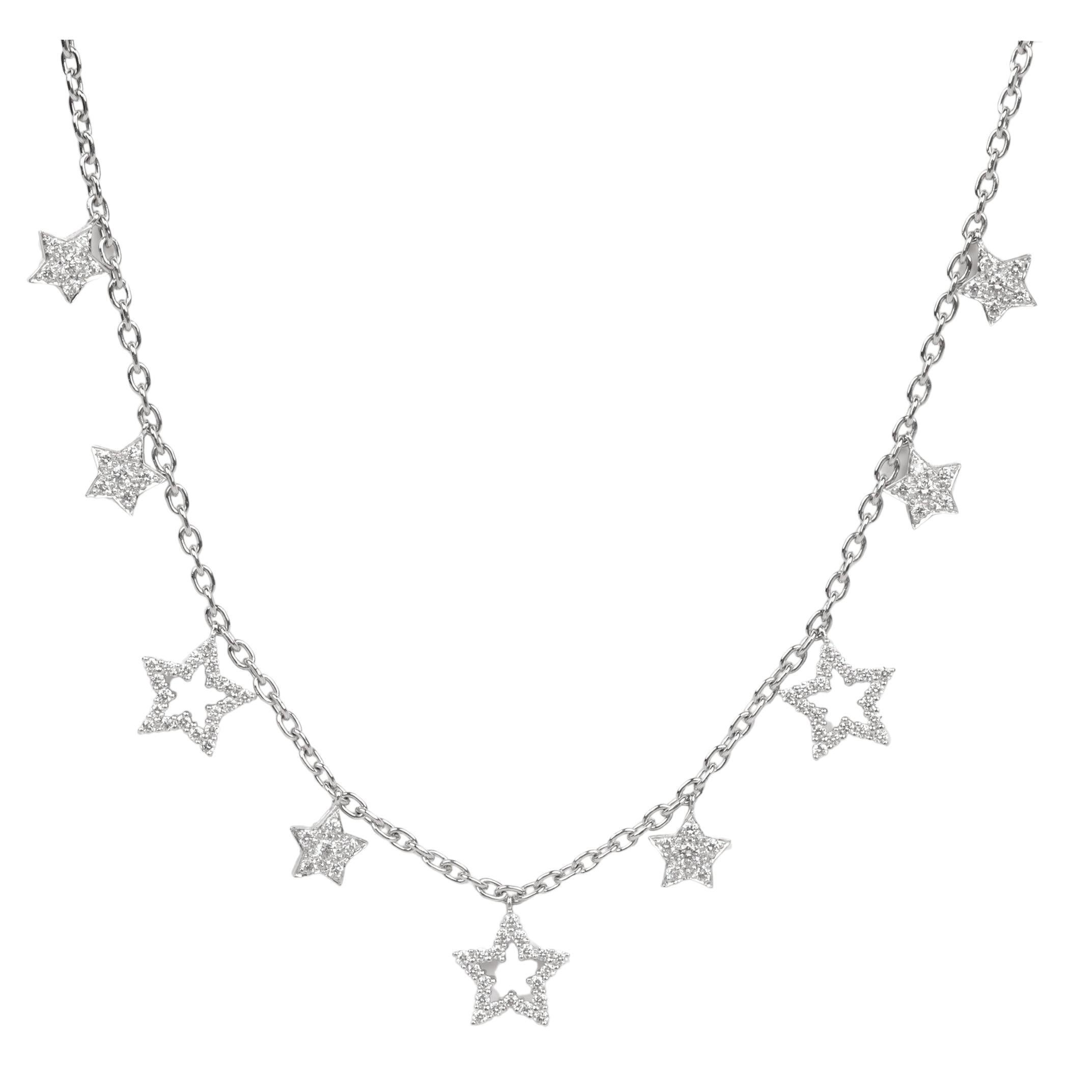 Tiffany & Co. Diamond Set Platinum Stars Necklace