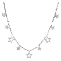 Used Tiffany & Co. Diamond Set Platinum Stars Necklace
