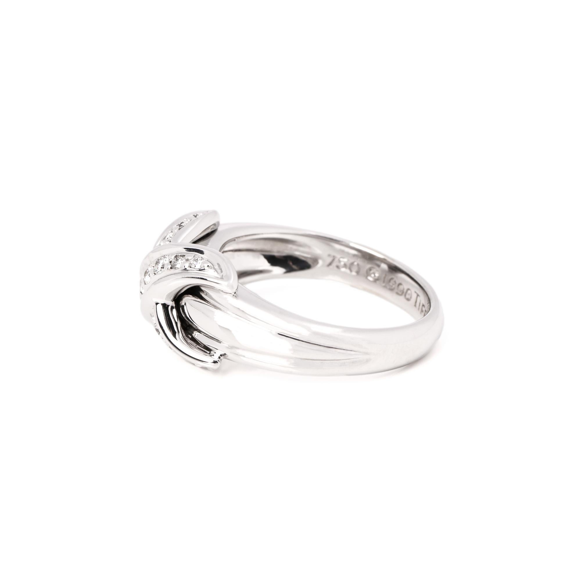 This ring by Tiffany & Co is from their Signature X Kiss Collection and features 15 round brilliant cut diamonds mounted on White Gold. Accompanied by a Tiffany & Co Box. Our Xupes reference is COMJ687 should you need to quote this.

ITEM