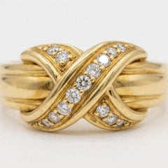 Tiffany & Co. Diamond Signature X Band Ring in 18k Yellow Gold