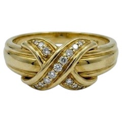 Tiffany & Co. Diamond Signature X Band Ring in 18k Yellow Gold