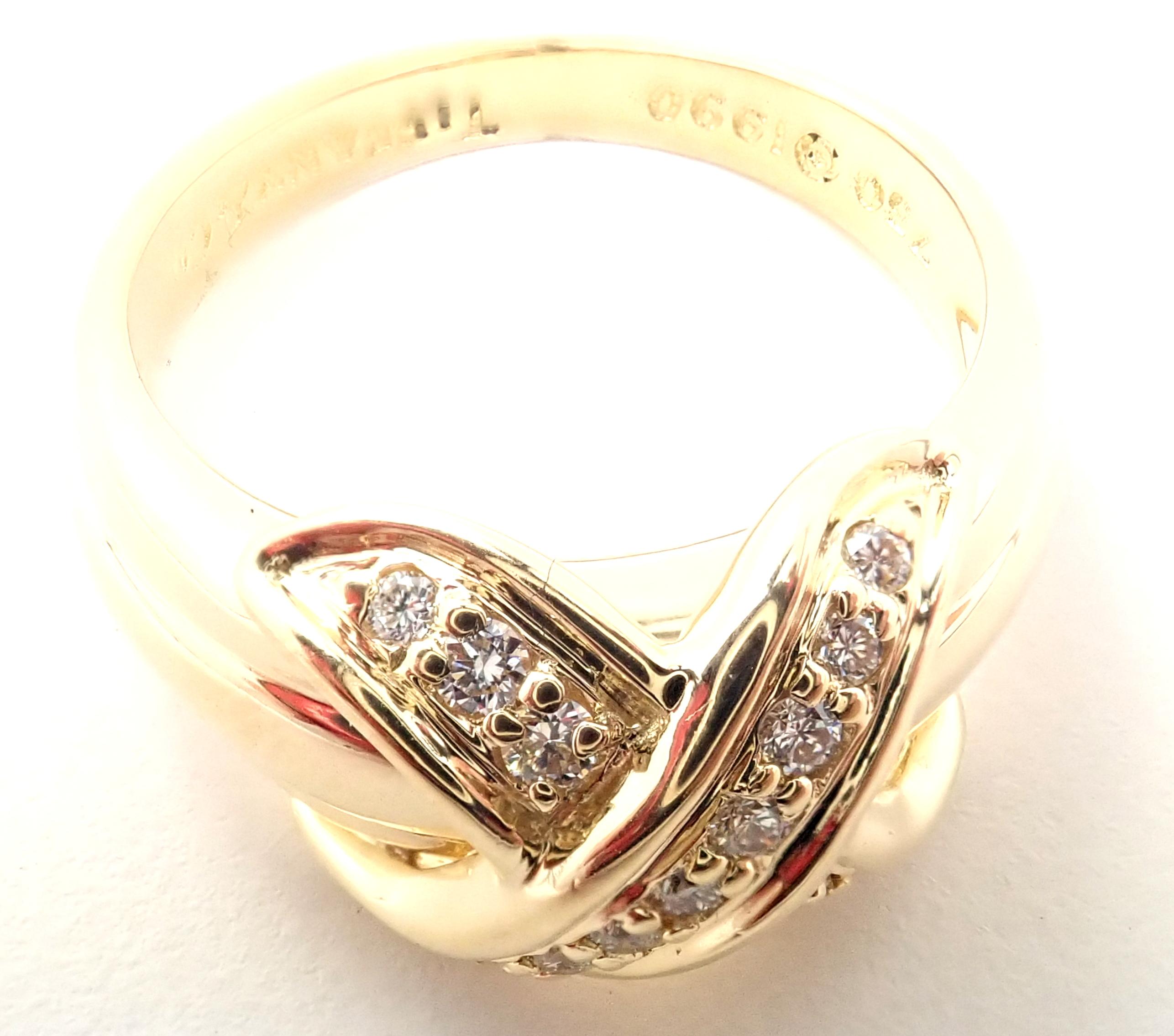 Tiffany & Co. Diamant-Signatur X Gelbgold Band Ring für Damen oder Herren im Angebot