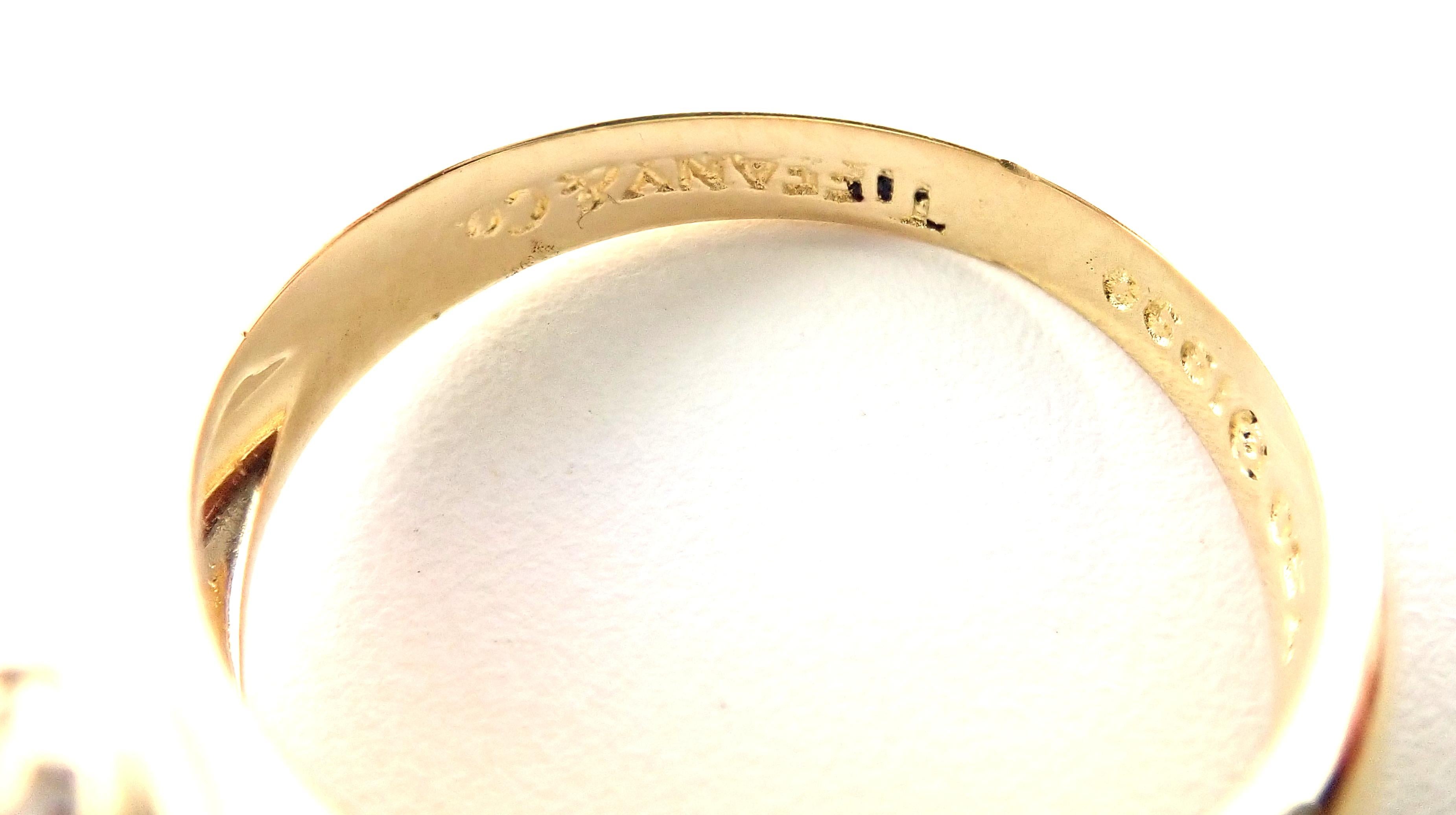 Brilliant Cut Tiffany & Co. Diamond Signature X Yellow Gold Band Ring For Sale