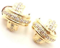 Tiffany & Co. Diamond Signature X Yellow Gold Earrings