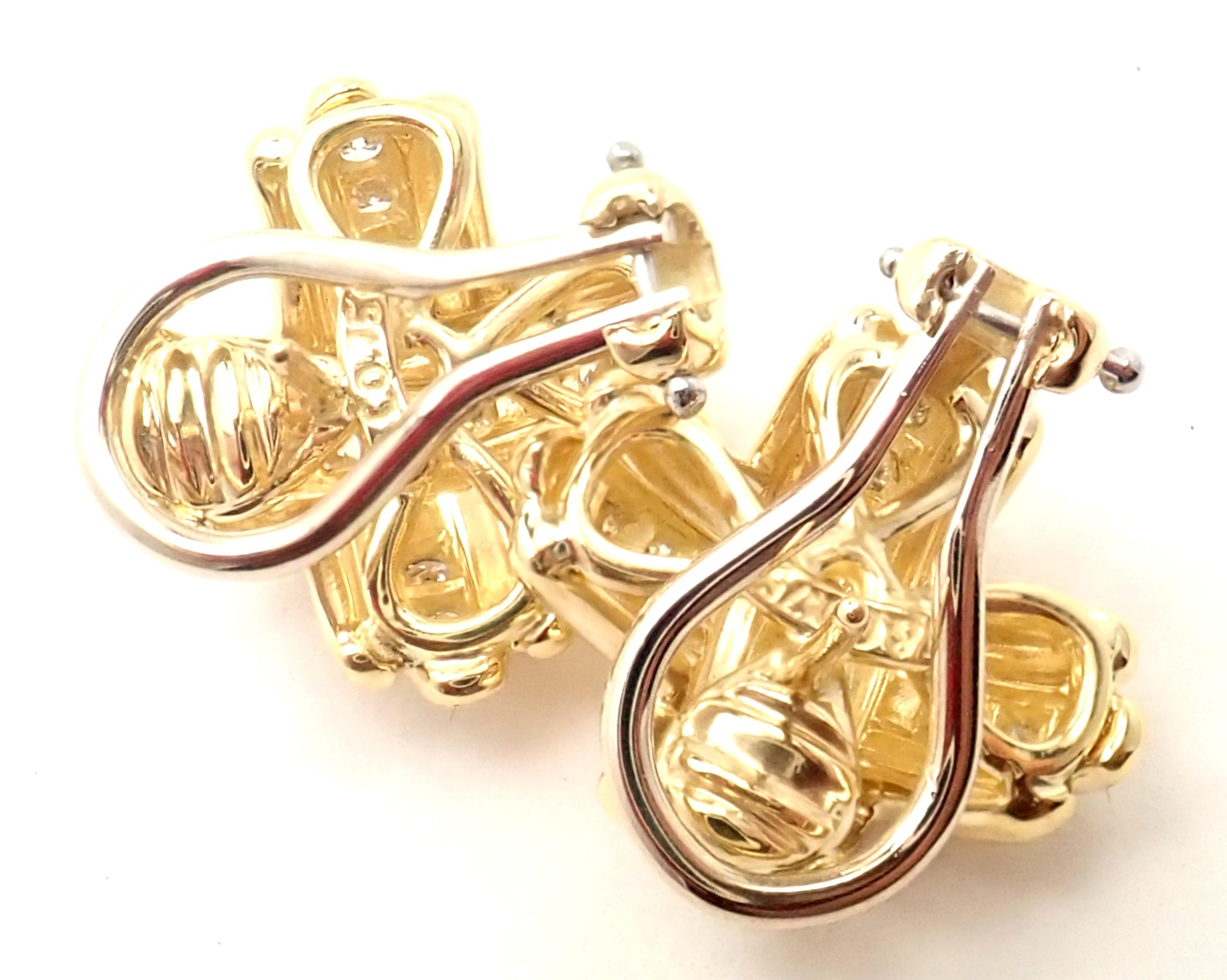Tiffany & Co. Diamond Signature X Yellow Gold Earrings 1
