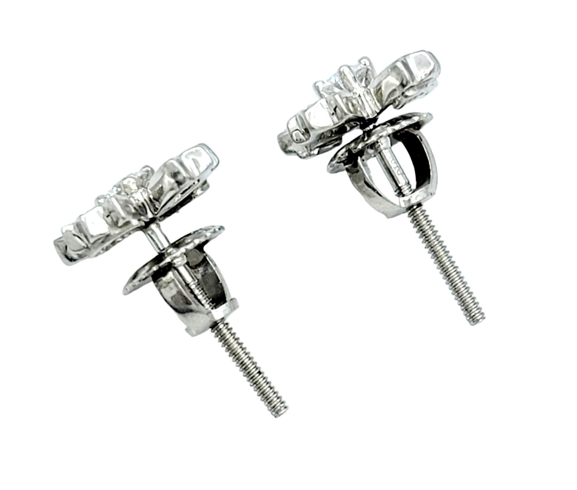 Tiffany & Co. Diamant-Ohrstecker mit Schneeflockenmotiv aus Platin (Rundschliff)