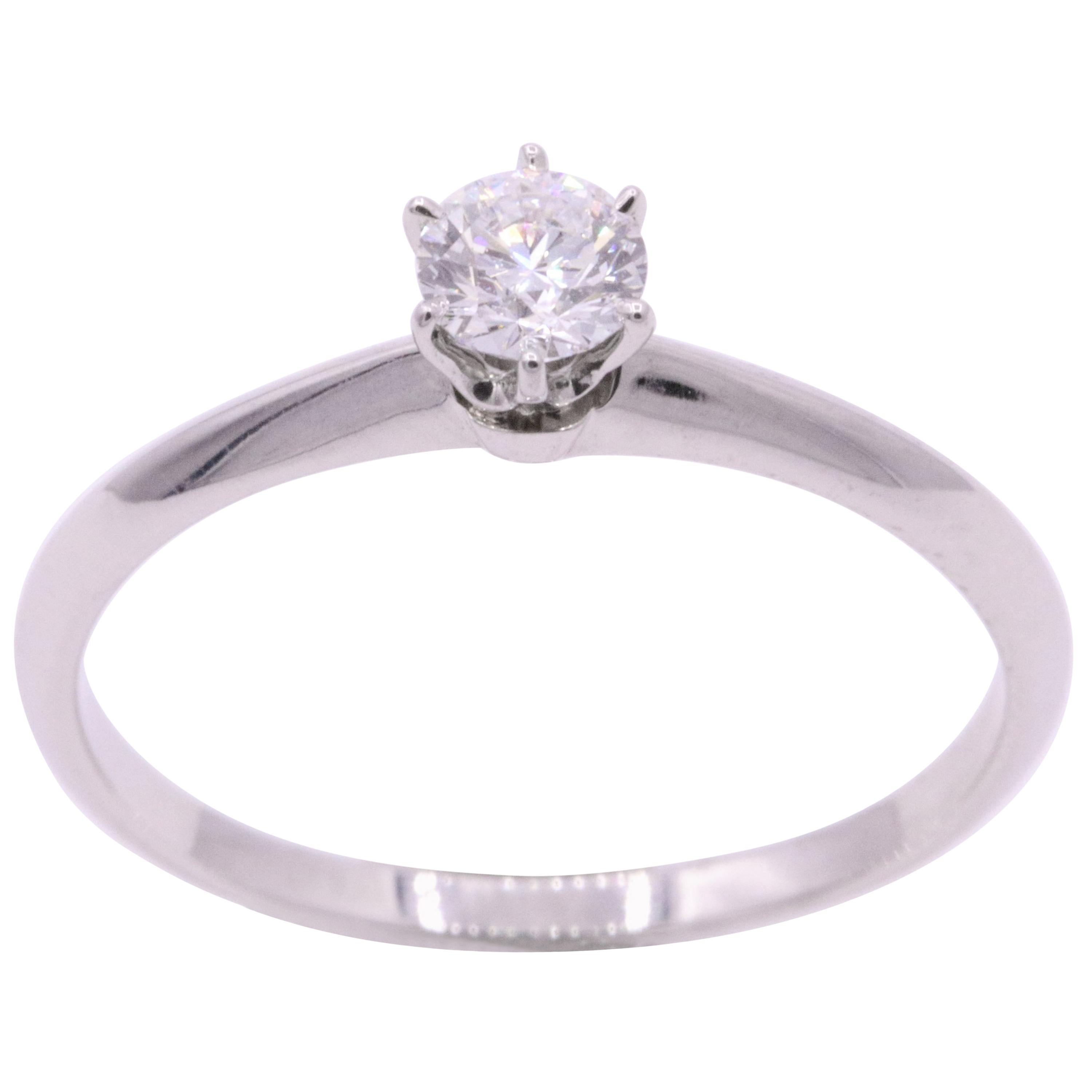 Tiffany & Co. Diamond Solitaire Engagement Ring 0.24 Carats E VVS2 Platinum