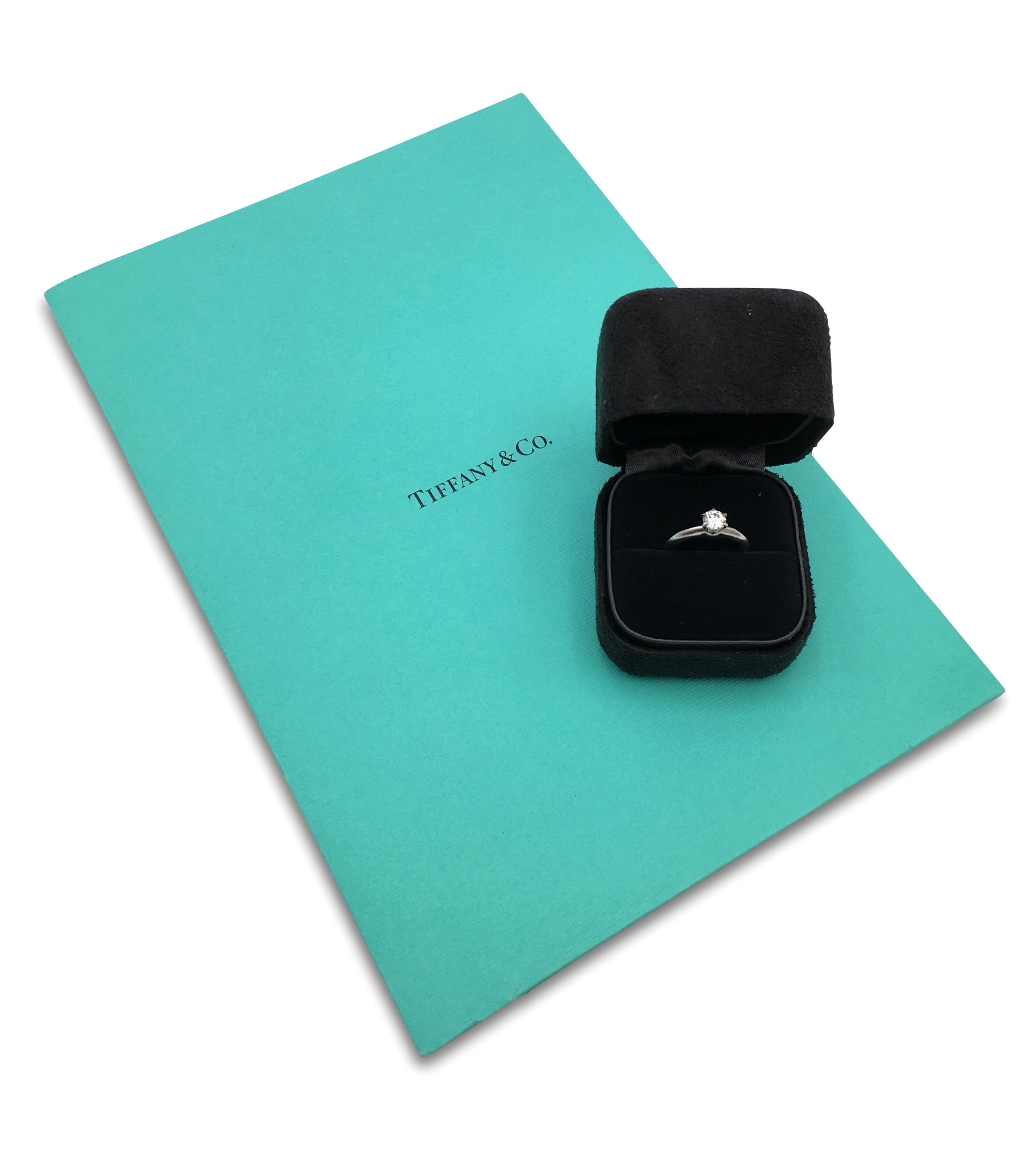 Tiffany & Co. Diamond Solitaire Engagement Ring In Excellent Condition In New York, NY