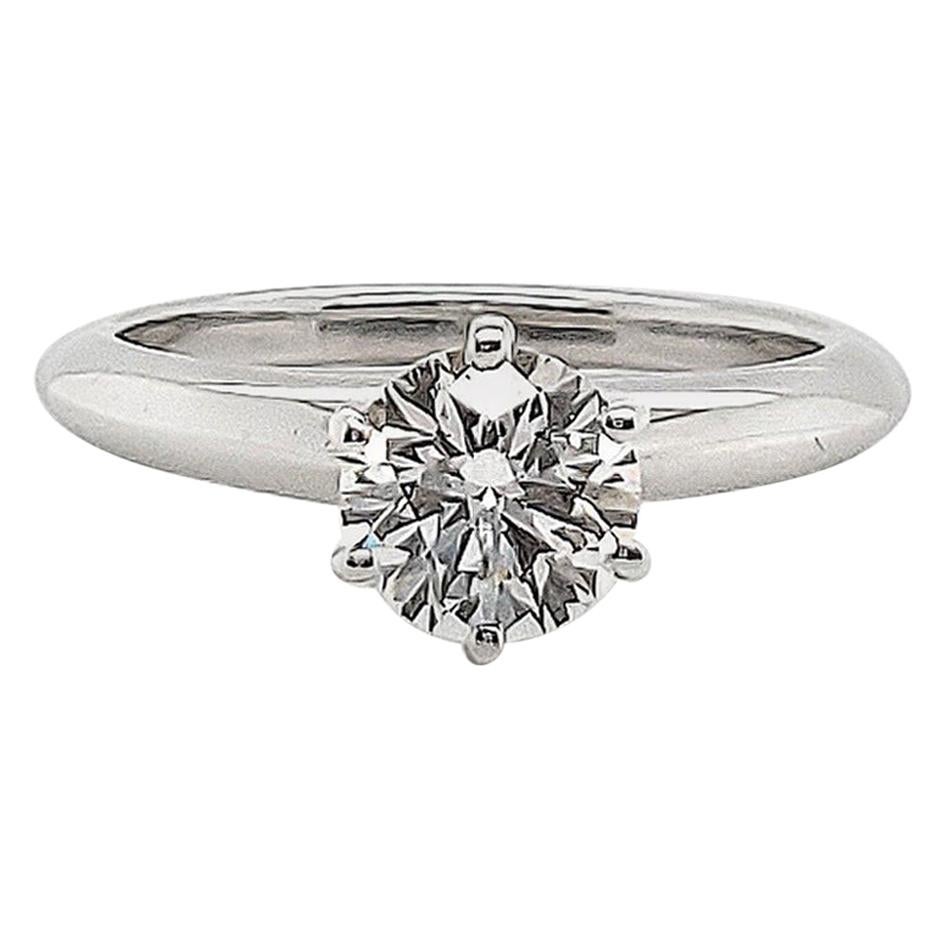 Tiffany and Co. Diamond Solitaire Engagement Ring For Sale at 1stDibs