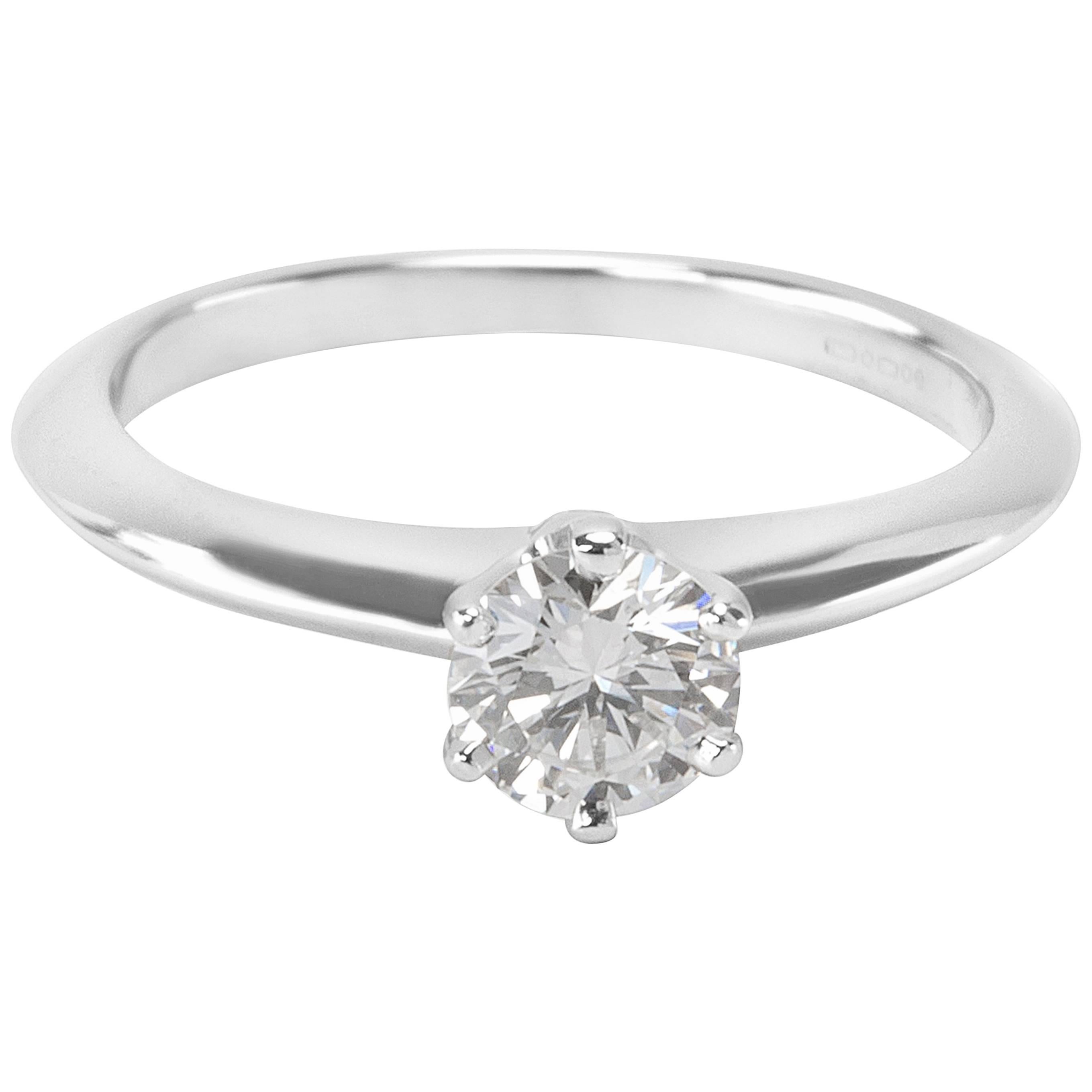Tiffany & Co. Diamond Solitaire Engagement Ring in Platinum 0.42 Carat
