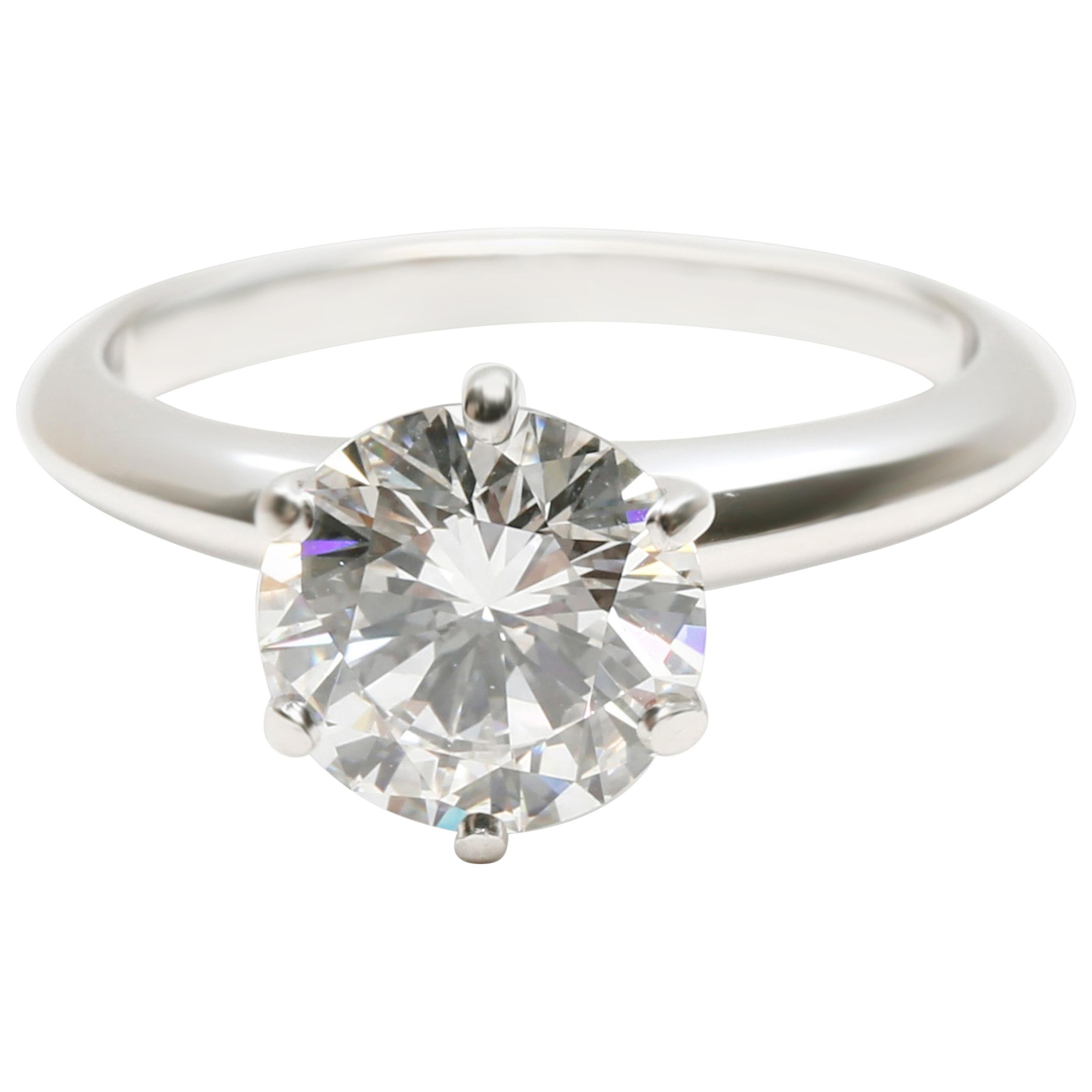 Tiffany & Co. Diamond Solitaire Engagement Ring in Platinum '1.54 Carat F VVS2'