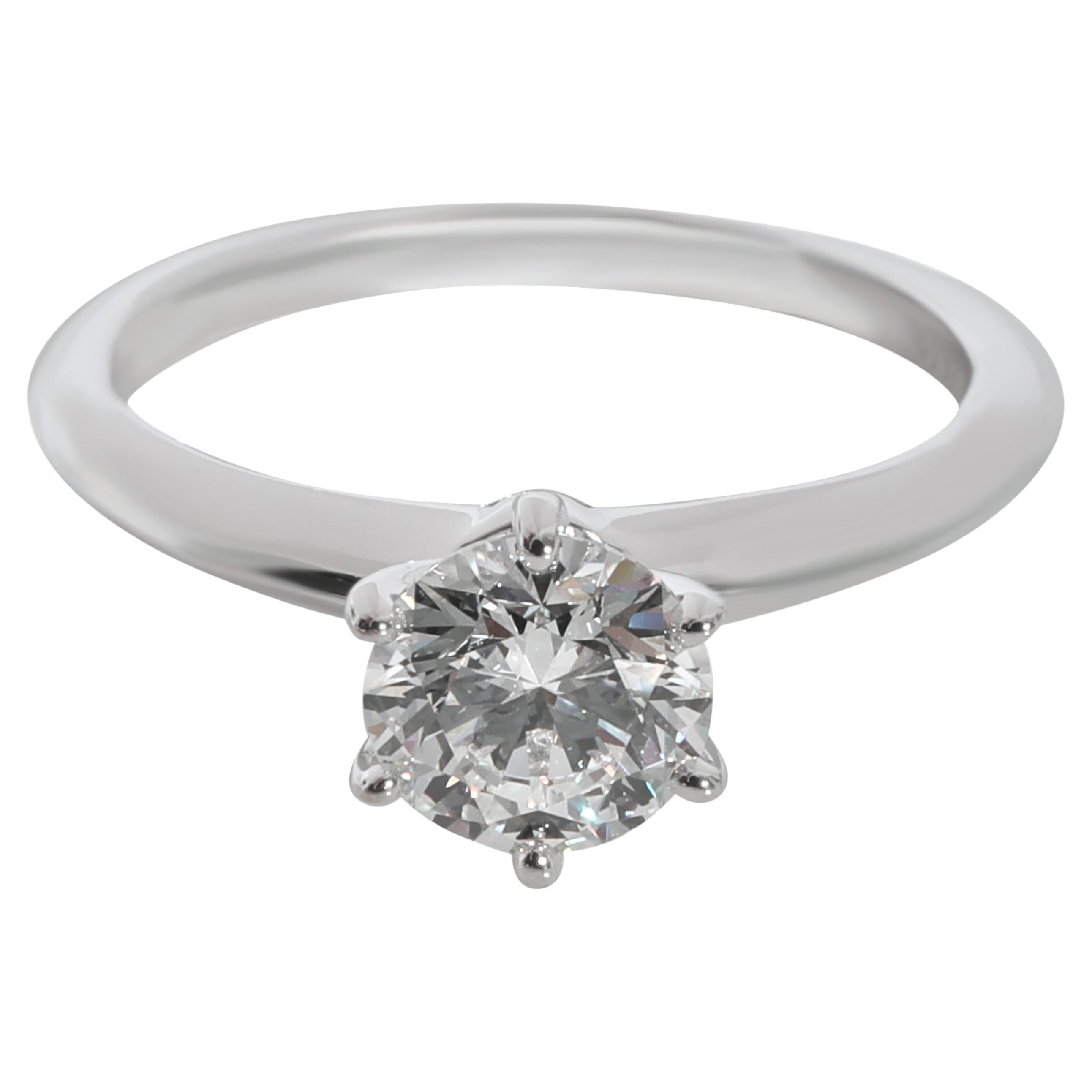 Tiffany and Co. Diamond Solitaire Engagement Ring in Platinum F VS1 0.8ctw  For Sale at 1stDibs