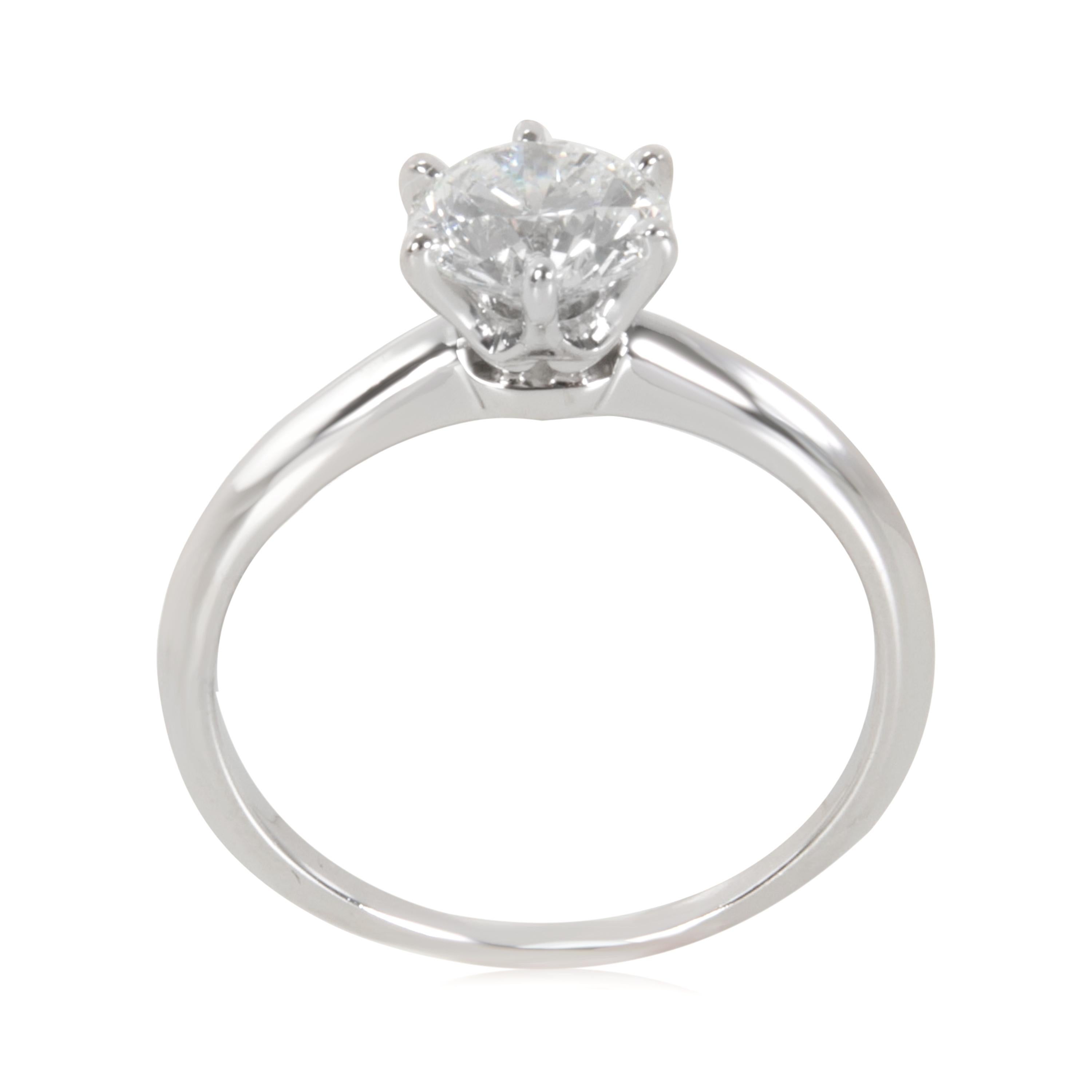 Round Cut Tiffany & Co. Diamond Solitaire Engagement Ring in Platinum F/VS2 '1.27 Carat'