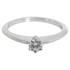 Tiffany & Co. Diamond Solitaire Engagement Ring in Platinum G IF 0.21 Ctw