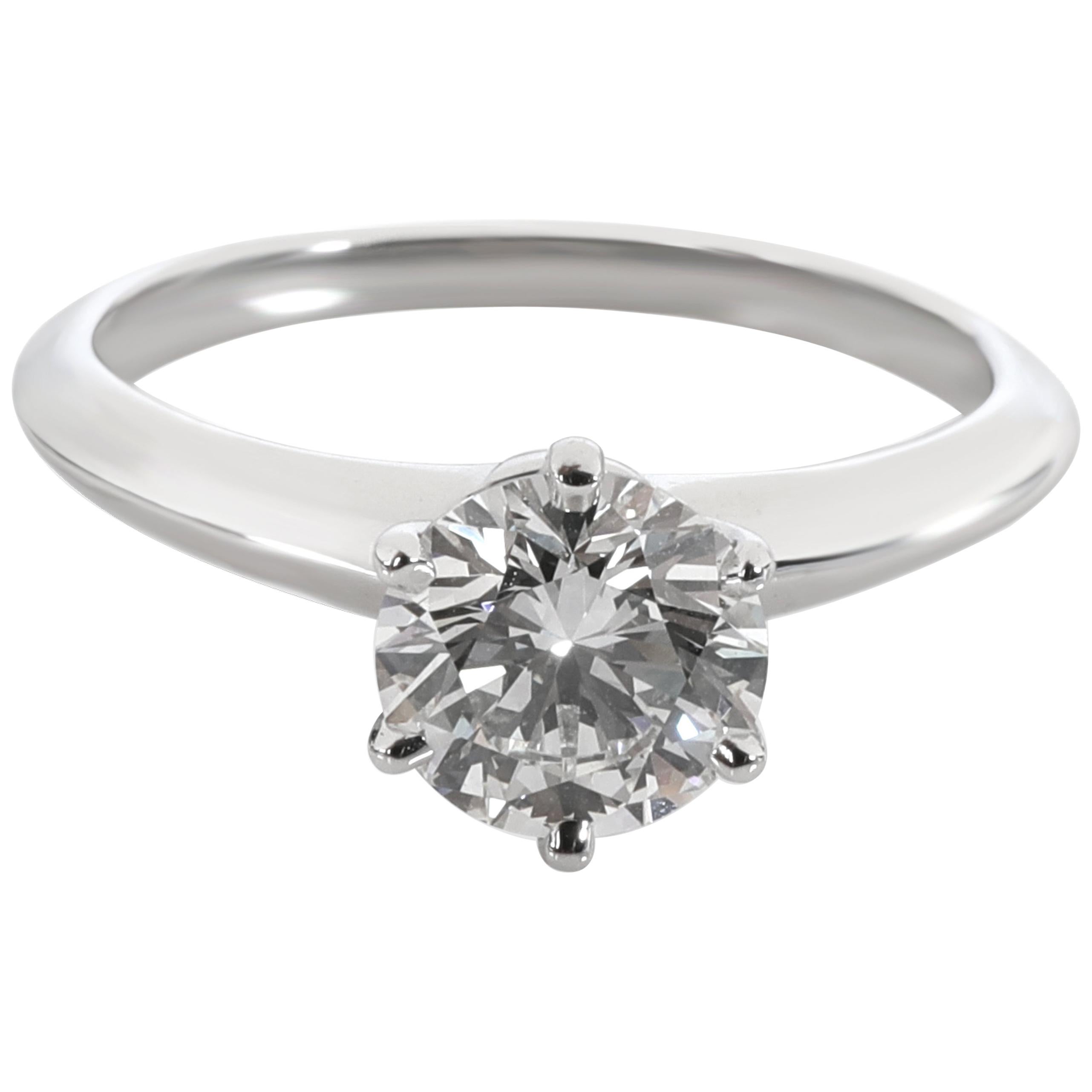 Tiffany & Co. Diamond Solitaire Engagement Ring in Platinum G VVS2 1.17 Carat
