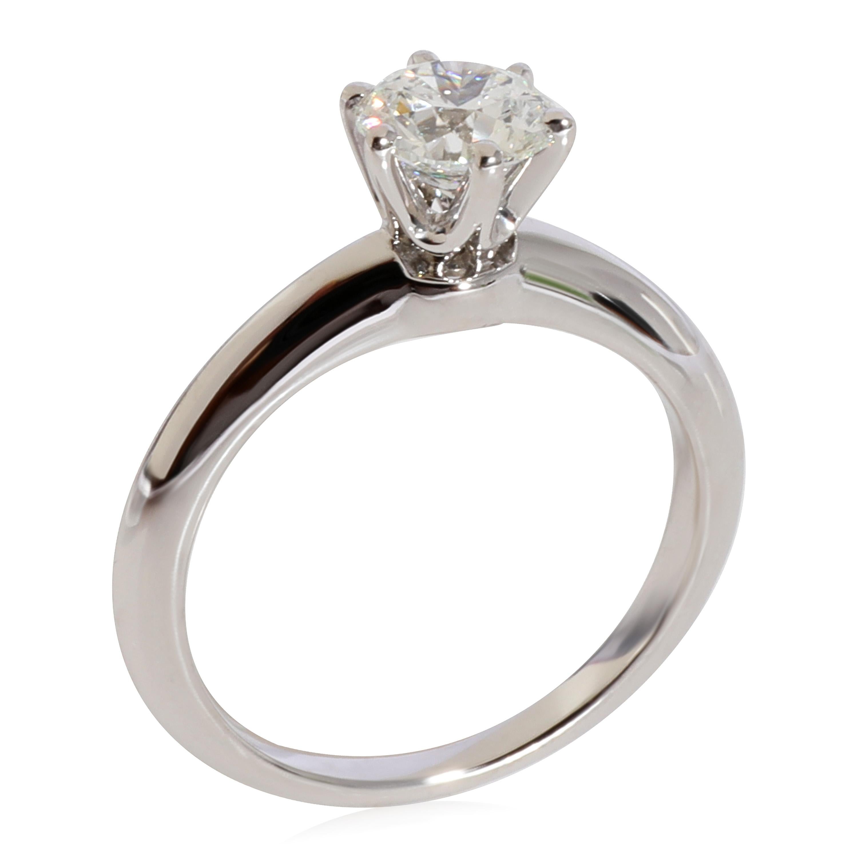Women's Tiffany & Co. Diamond Solitaire Engagement Ring in Platinum H VS1 0.88 CTW For Sale
