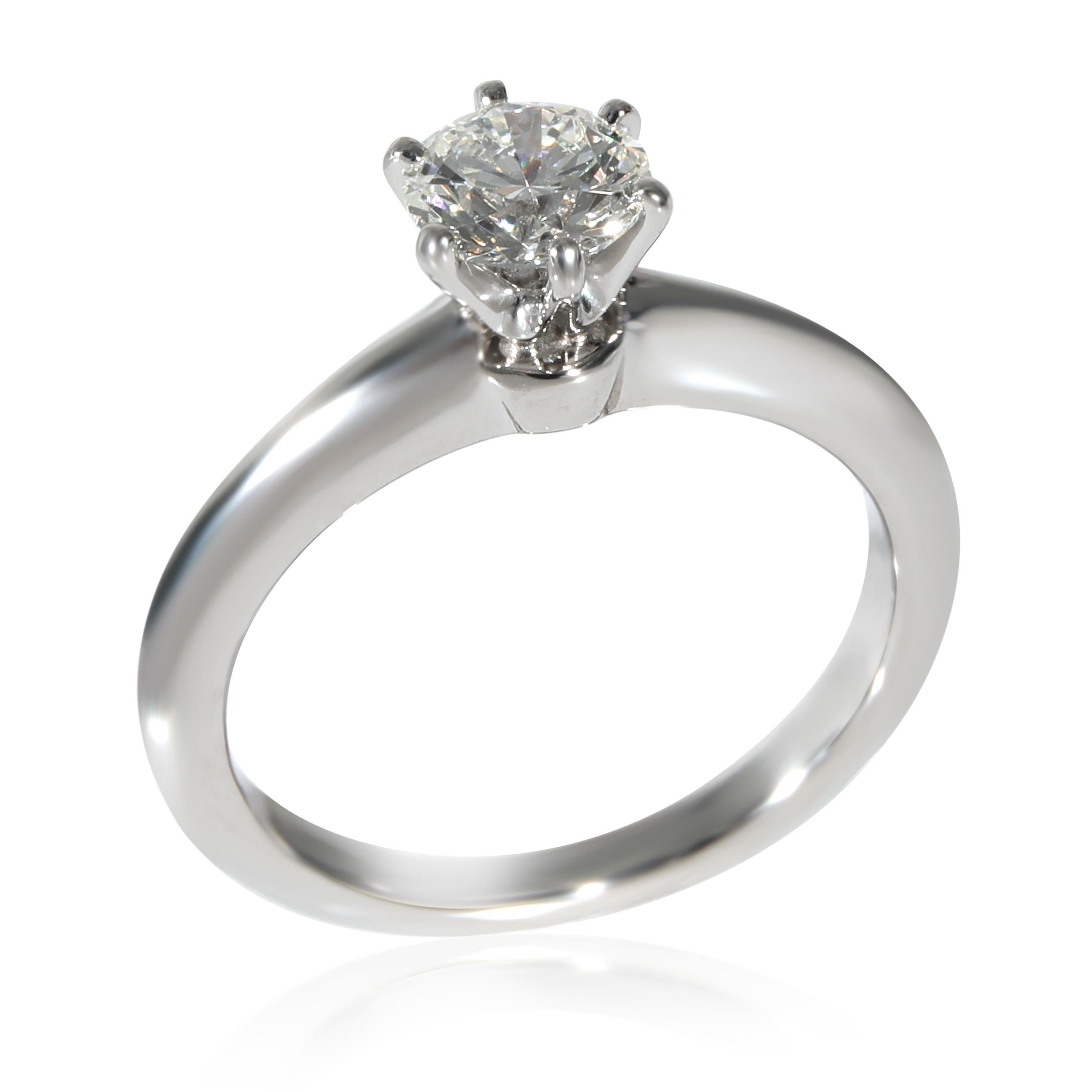 Tiffany & Co. Diamond Solitaire Engagement Ring in Platinum I VS2 0.62 CTW In Excellent Condition For Sale In New York, NY