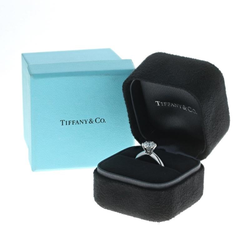 Tiffany & Co. Diamond Solitaire Engagement Ring Platinum 1.21ct GIA Knife-Edge For Sale 3