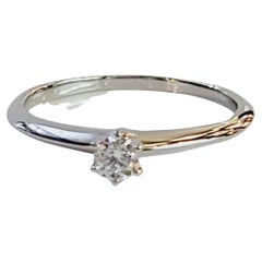 Tiffany & Co. Diamond Solitaire Engagement Ring Platinum .20ct H/Vs1