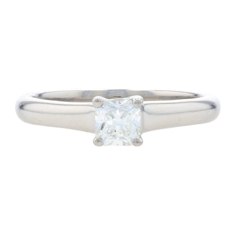 Tiffany 
Co. Diamond Solitaire Engagement Ring Platinum 950 Lucida Cut .33ct