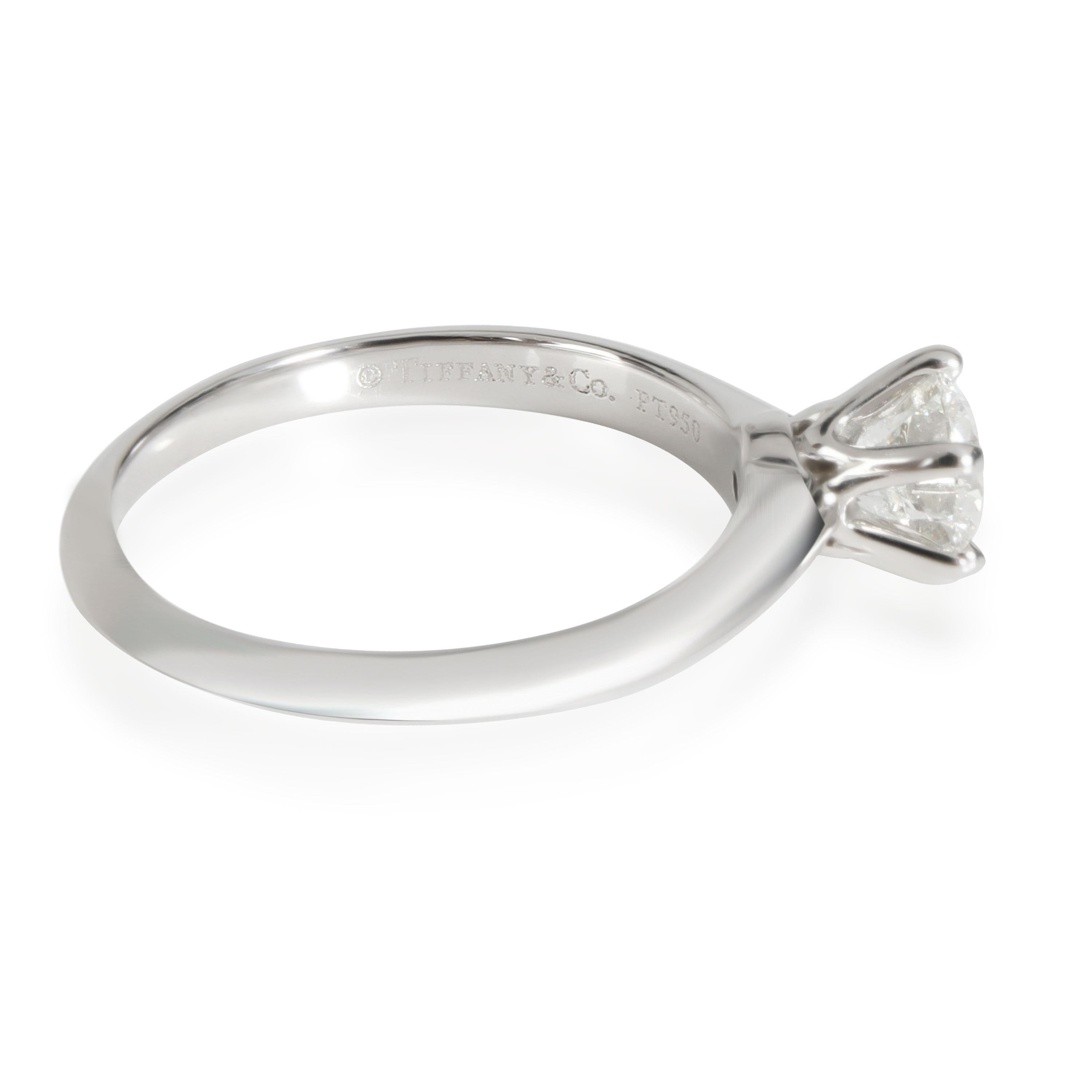 Round Cut Tiffany & Co. Diamond Solitaire Engagement Ring Platinum I VVS1 0.81 CTW