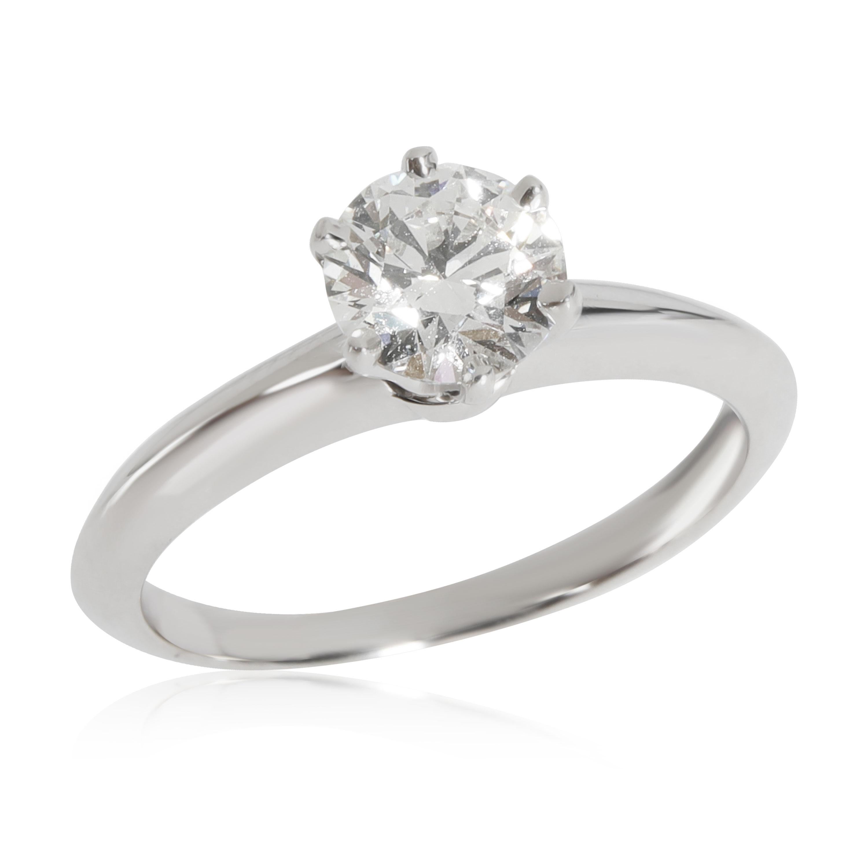 Tiffany & Co. Diamond Solitaire Engagement Ring Platinum I VVS1 0.81 CTW In Excellent Condition In New York, NY
