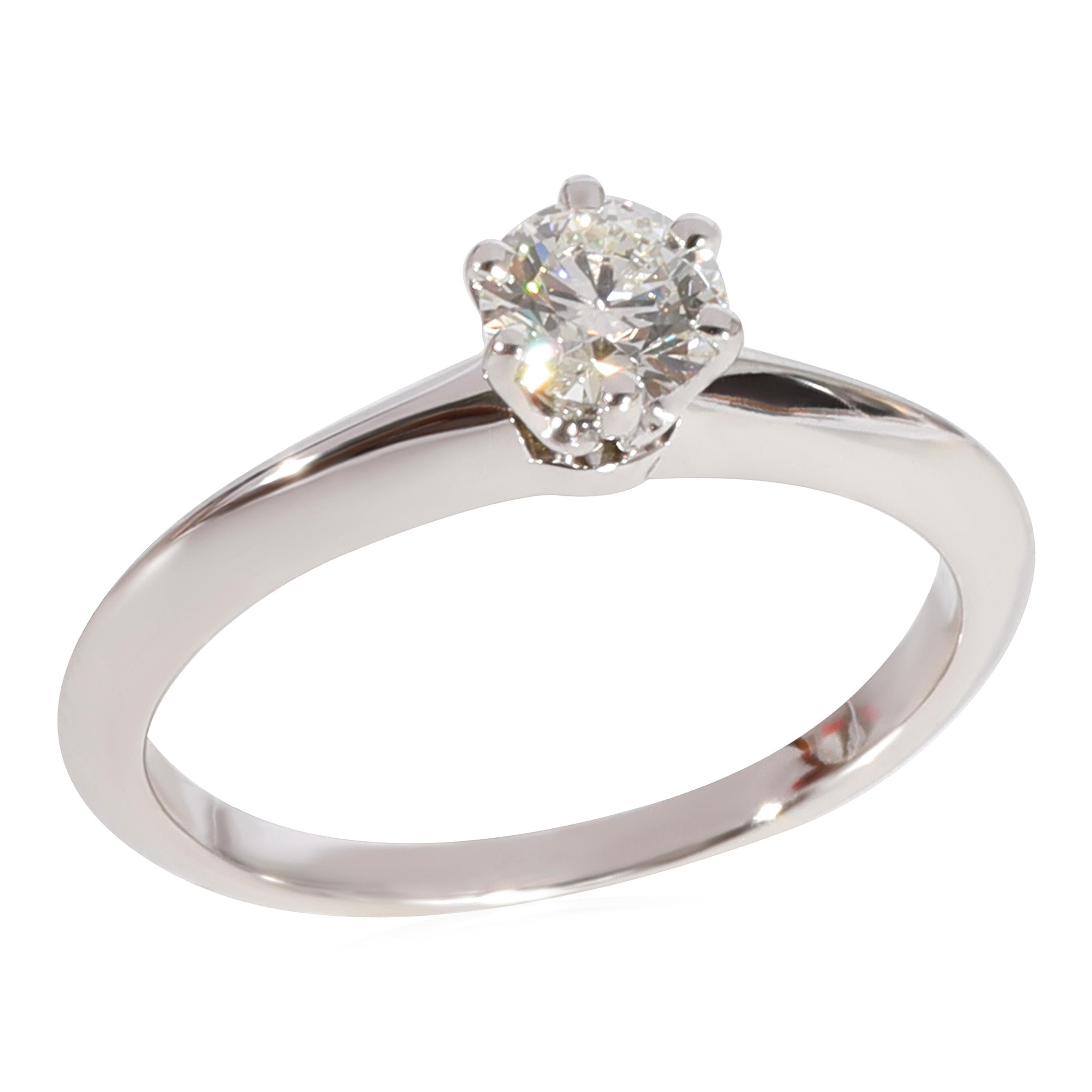 Tiffany & Co. Diamond Solitaire Ring in 950 Platinum I VVS1 0.31 CTW In Excellent Condition For Sale In New York, NY