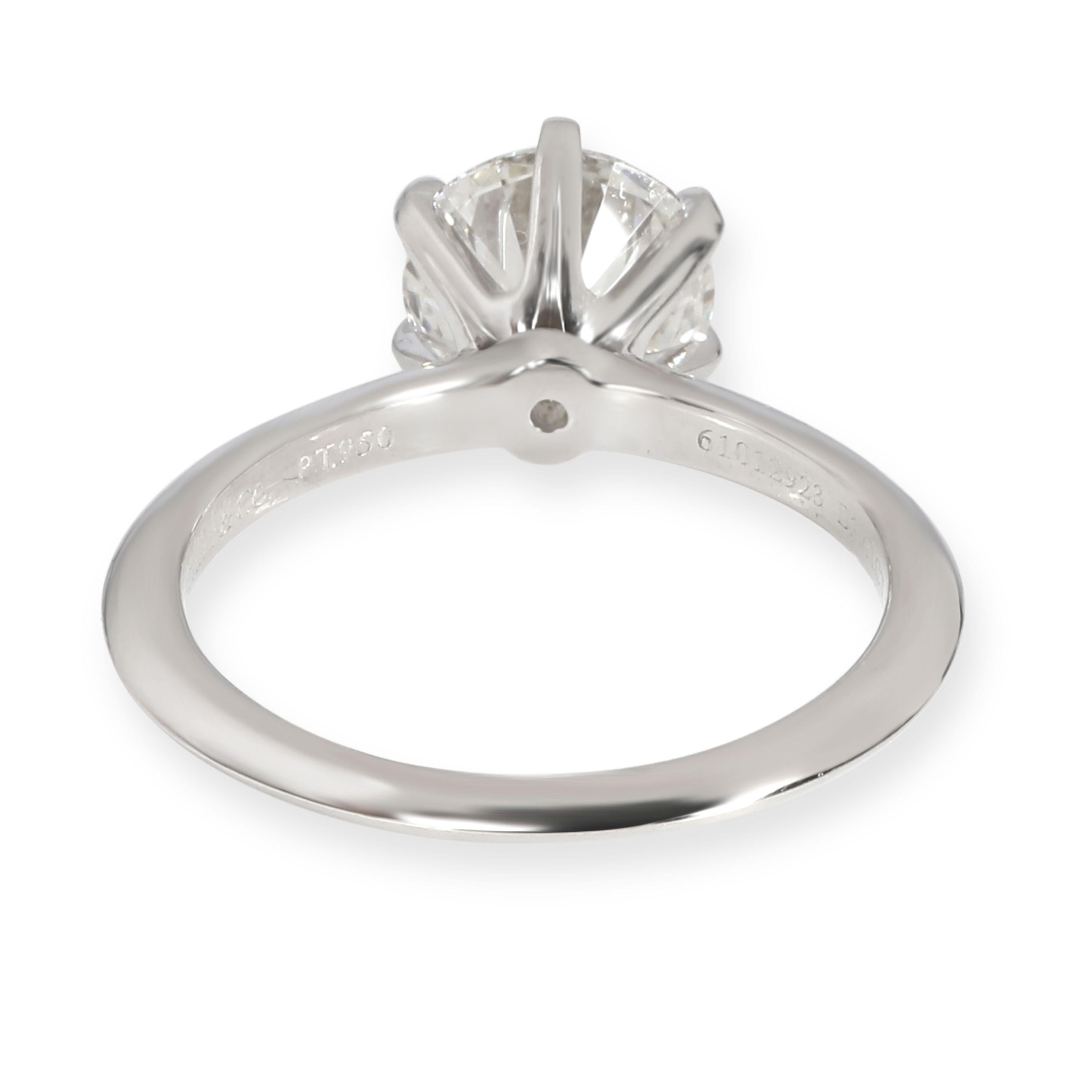 Round Cut Tiffany & Co. Diamond Solitaire Ring in Platinum I SI1 2.61 Carat