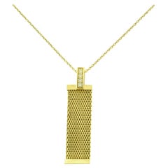 Tiffany & Co. Diamond Somerset Mesh Long Pendant Necklace in Yellow Gold
