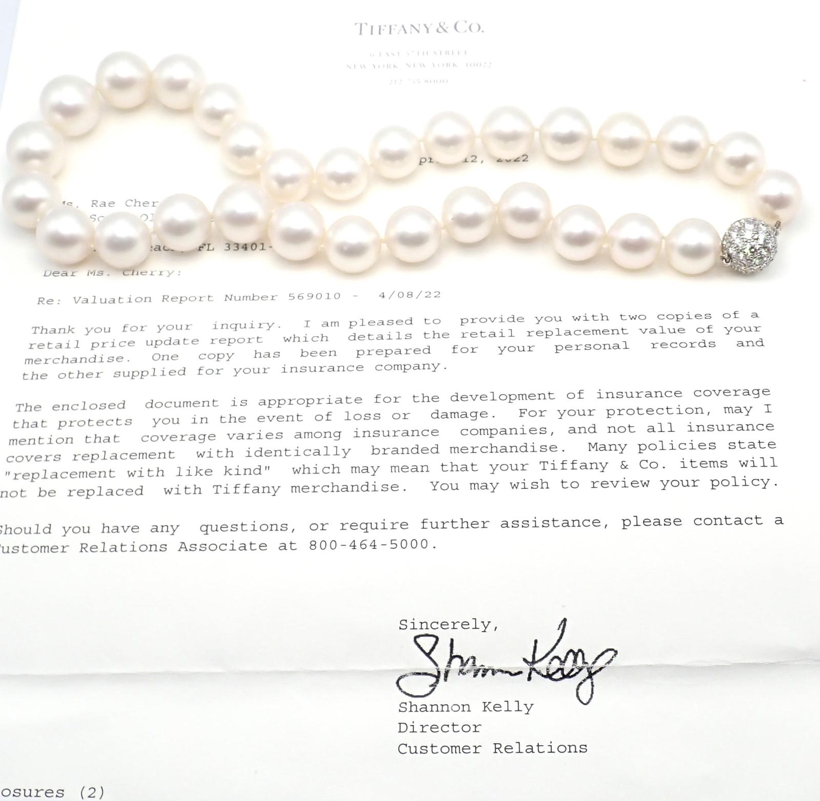 Tiffany & Co. Collana in platino con diamanti dei mari del sud e perle grandi in vendita 5
