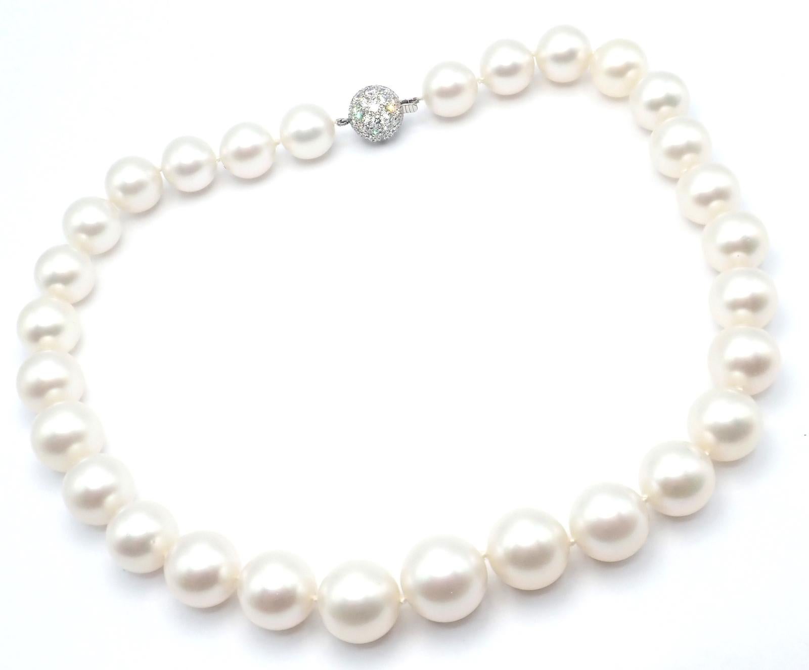 da uomo o donna Tiffany & Co. Collana in platino con diamanti dei mari del sud e perle grandi in vendita