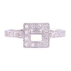 Quadratischer Platinring mit Diamanten von Tiffany & Co