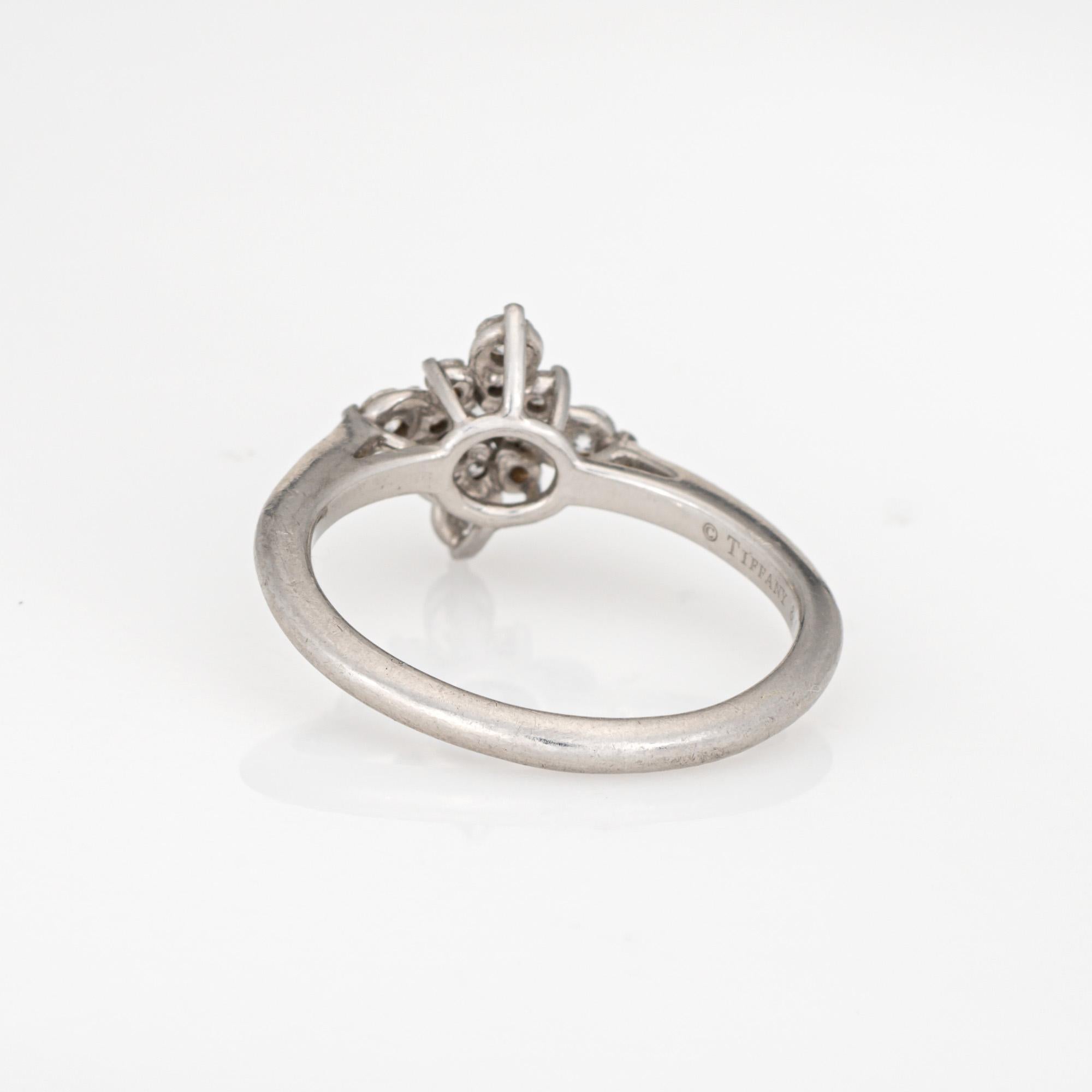 Tiffany & Co Anillo de diamantes en forma de estrella Sz 7 Racimo de platino Joyas firmadas en Bueno estado para la venta en Torrance, CA