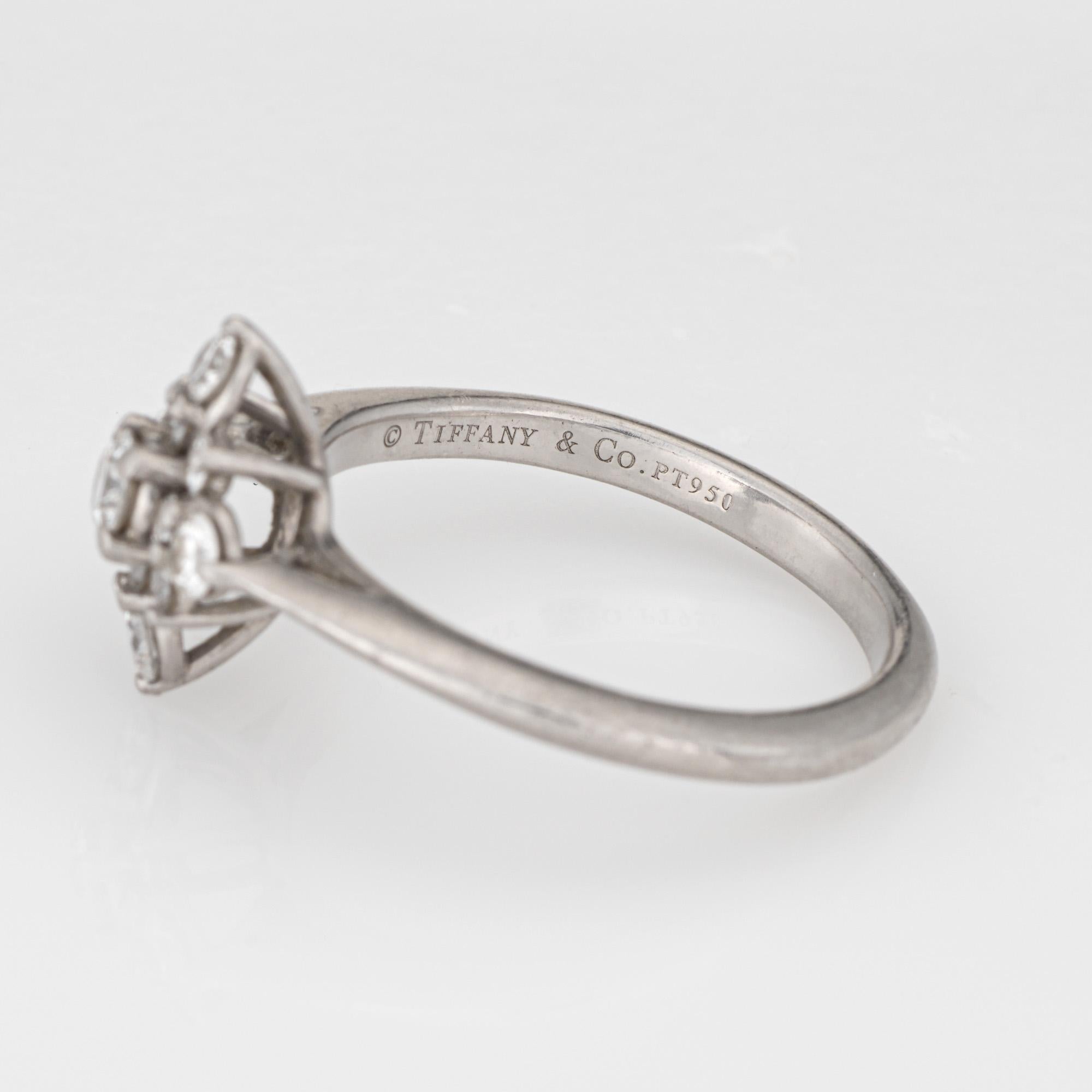 Tiffany & Co Anillo de diamantes en forma de estrella Sz 7 Racimo de platino Joyas firmadas en venta 1
