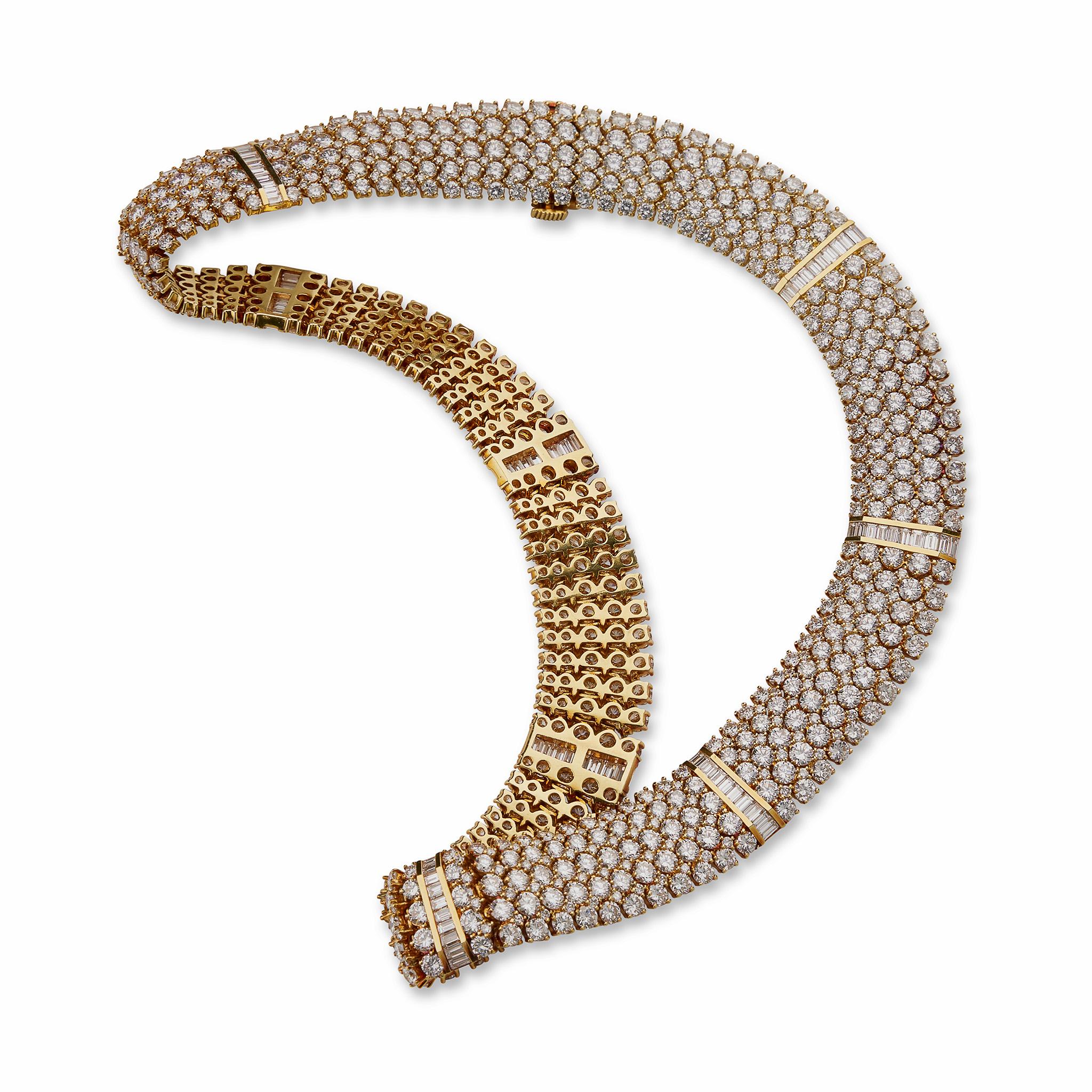 Brilliant Cut Tiffany & Co. Diamond Strap Necklace For Sale