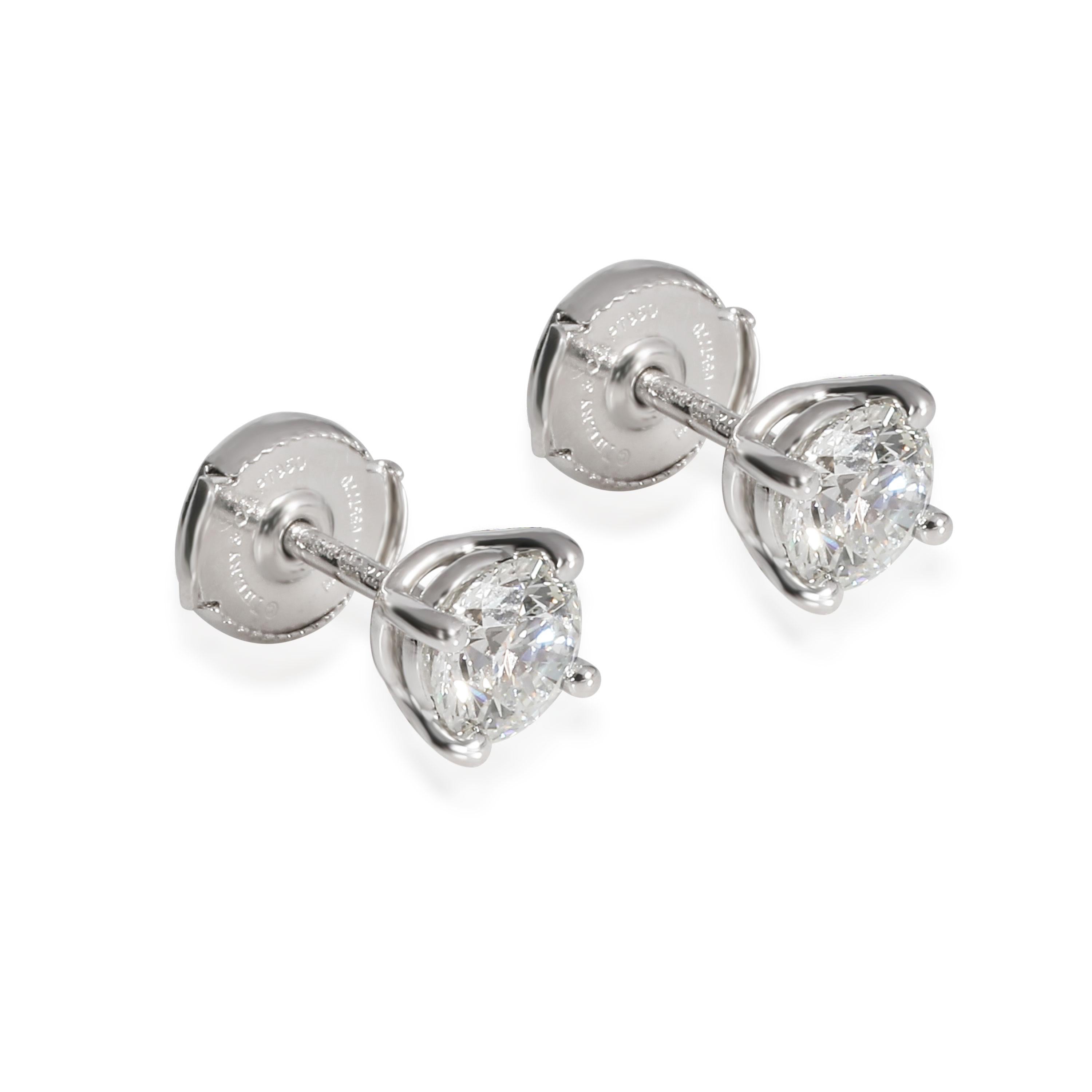 Modern Tiffany & Co. Diamond Stud Earring in Platinum 1.32 CTW