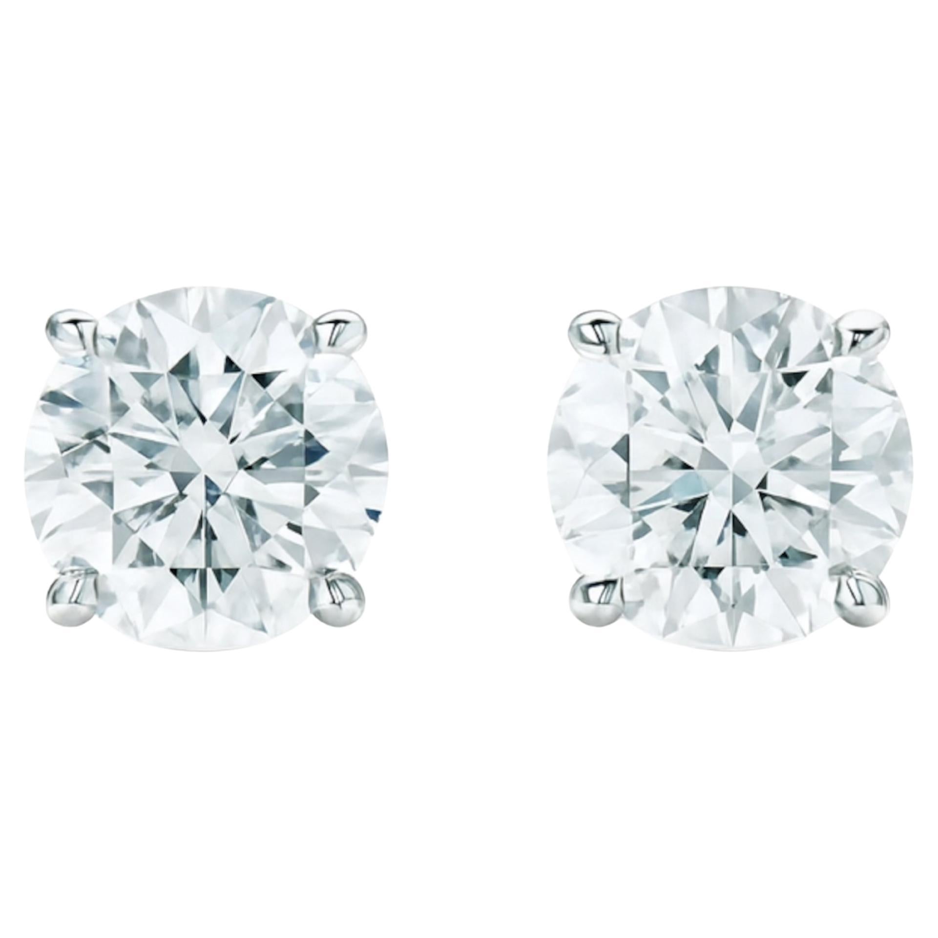 Tiffany & Co. Diamant-Ohrstecker aus Platin - 2,10 Karat insgesamt
