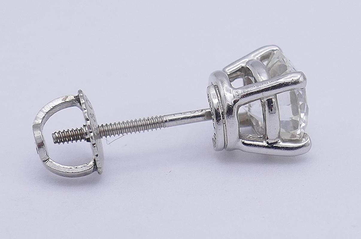 Tiffany & Co. Diamond Stud Earrings in Platinum Estate Jewelry 4