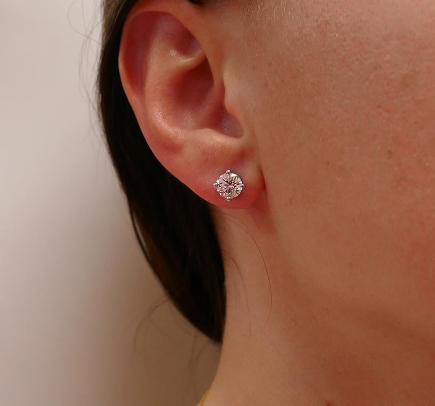 Tiffany & Co. Diamond Stud Earrings in Platinum Estate Jewelry 7
