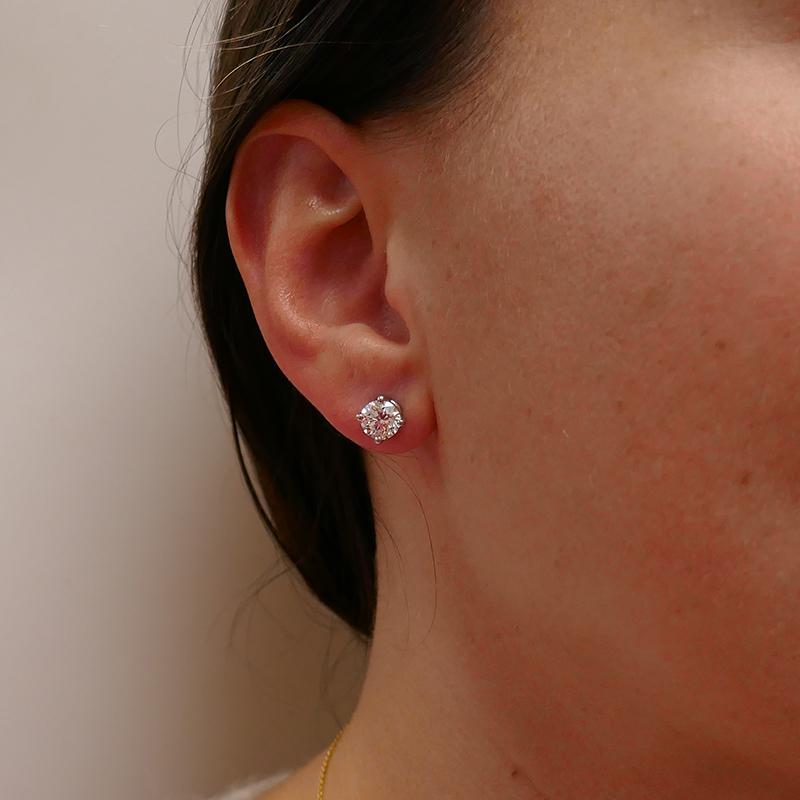 Tiffany & Co. Diamond Stud Earrings in Platinum Estate Jewelry 8