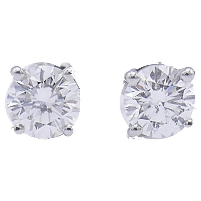 Tiffany & Co. Diamond Stud Earrings in Platinum Estate Jewelry