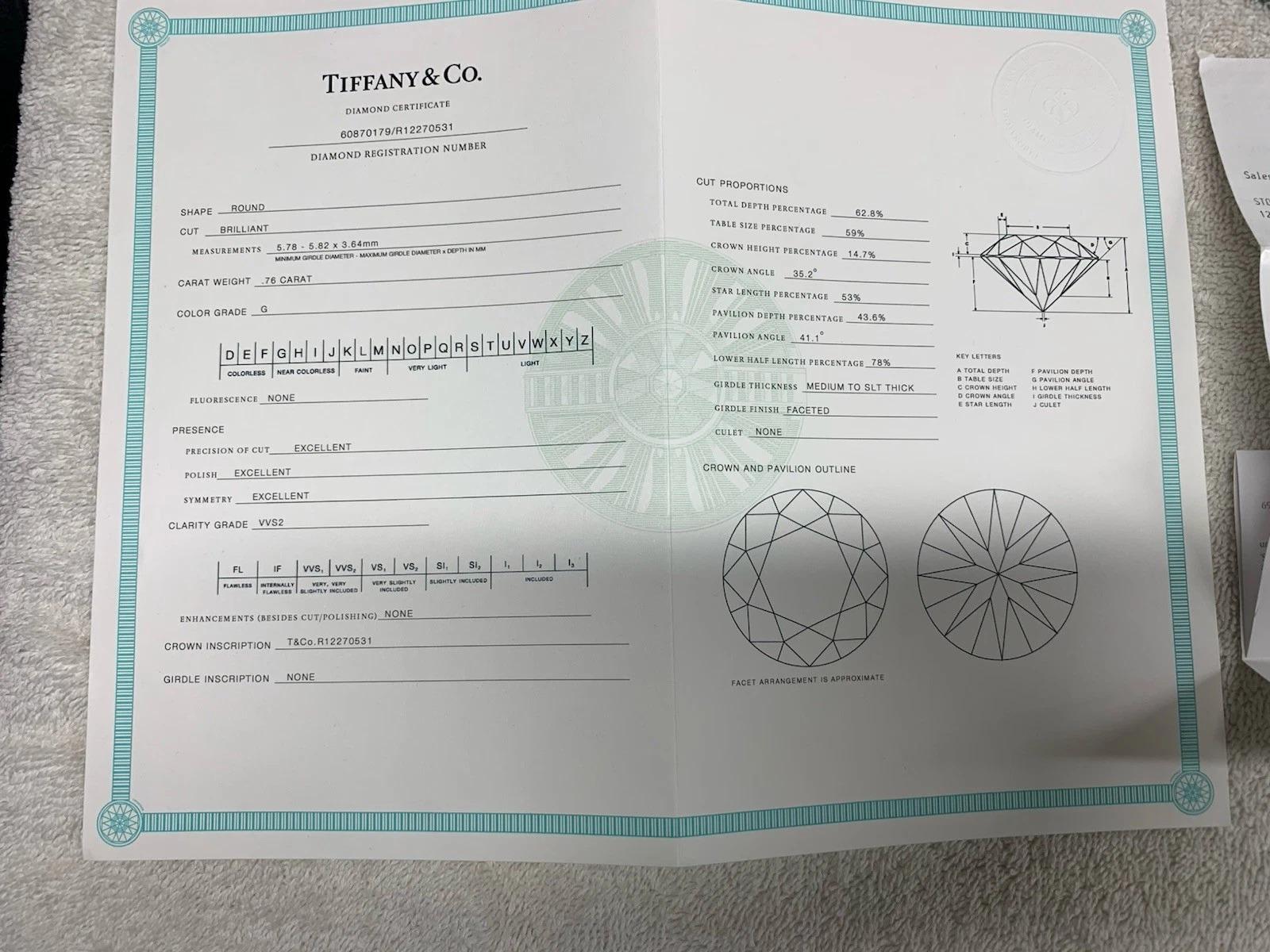 Tiffany & Co. Boucles d'oreilles diamant en platine Neuf - En vente à Chicago, IL