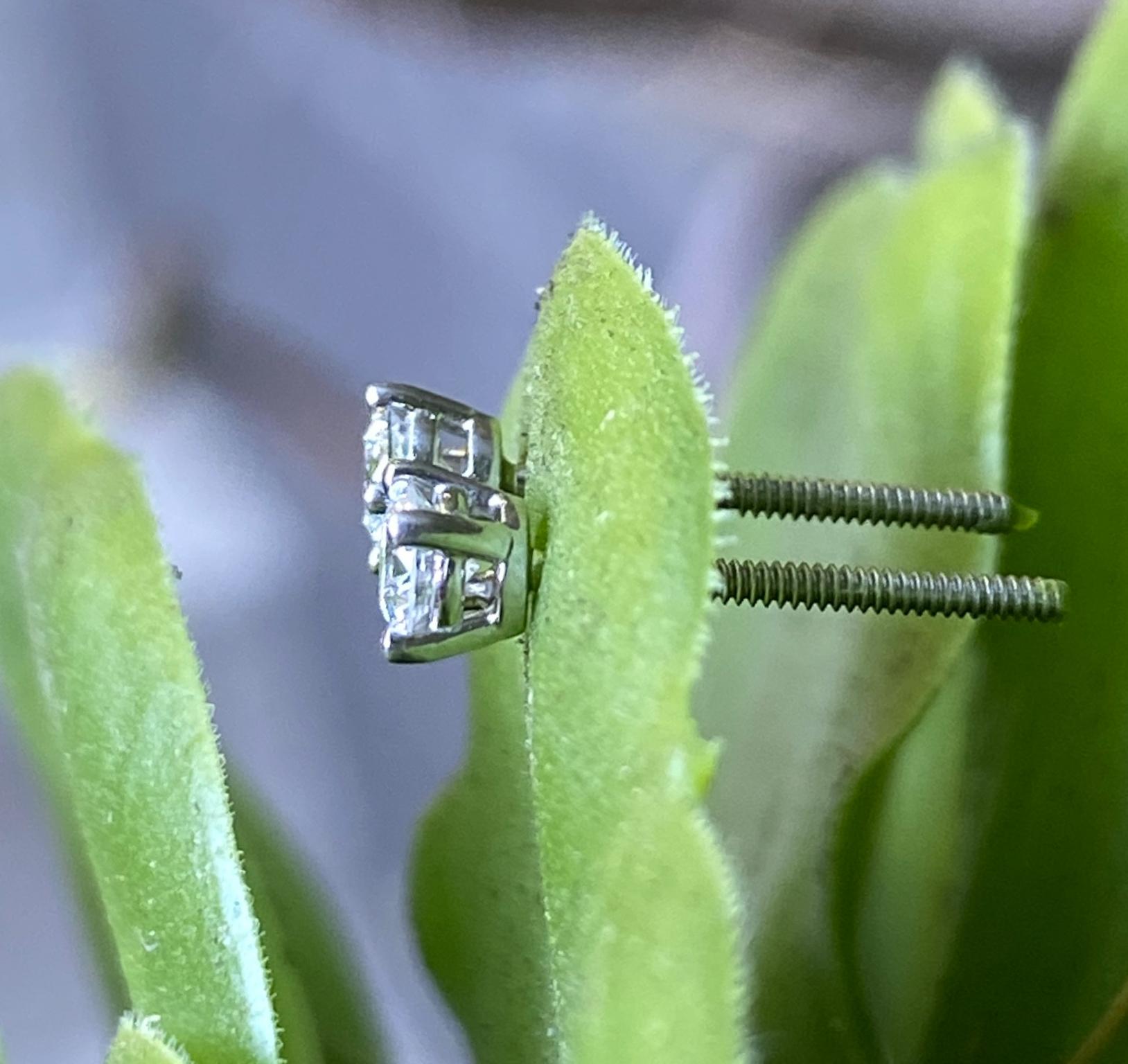 Brilliant Cut Tiffany & Co. Diamond Studs in Platinum & 0.24 Total Carats