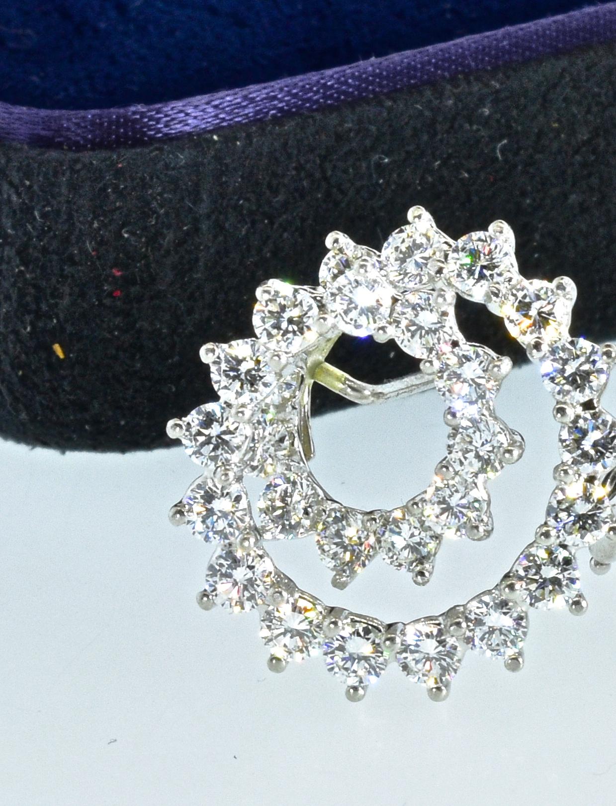 Tiffany & Co. Diamond Swirl Motif Earrings In Excellent Condition In Aspen, CO