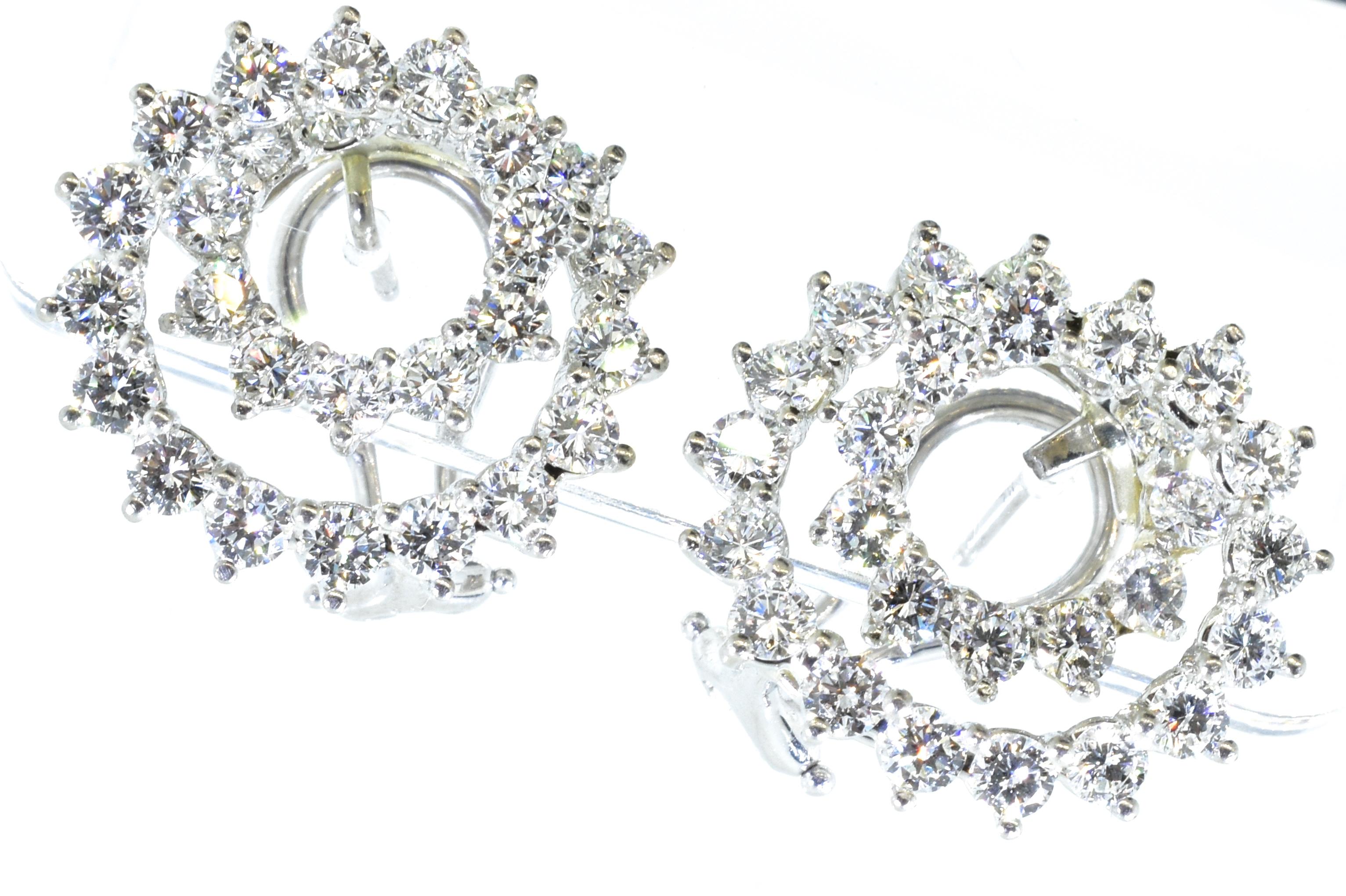 Women's or Men's Tiffany & Co. Diamond Swirl Motif Earrings