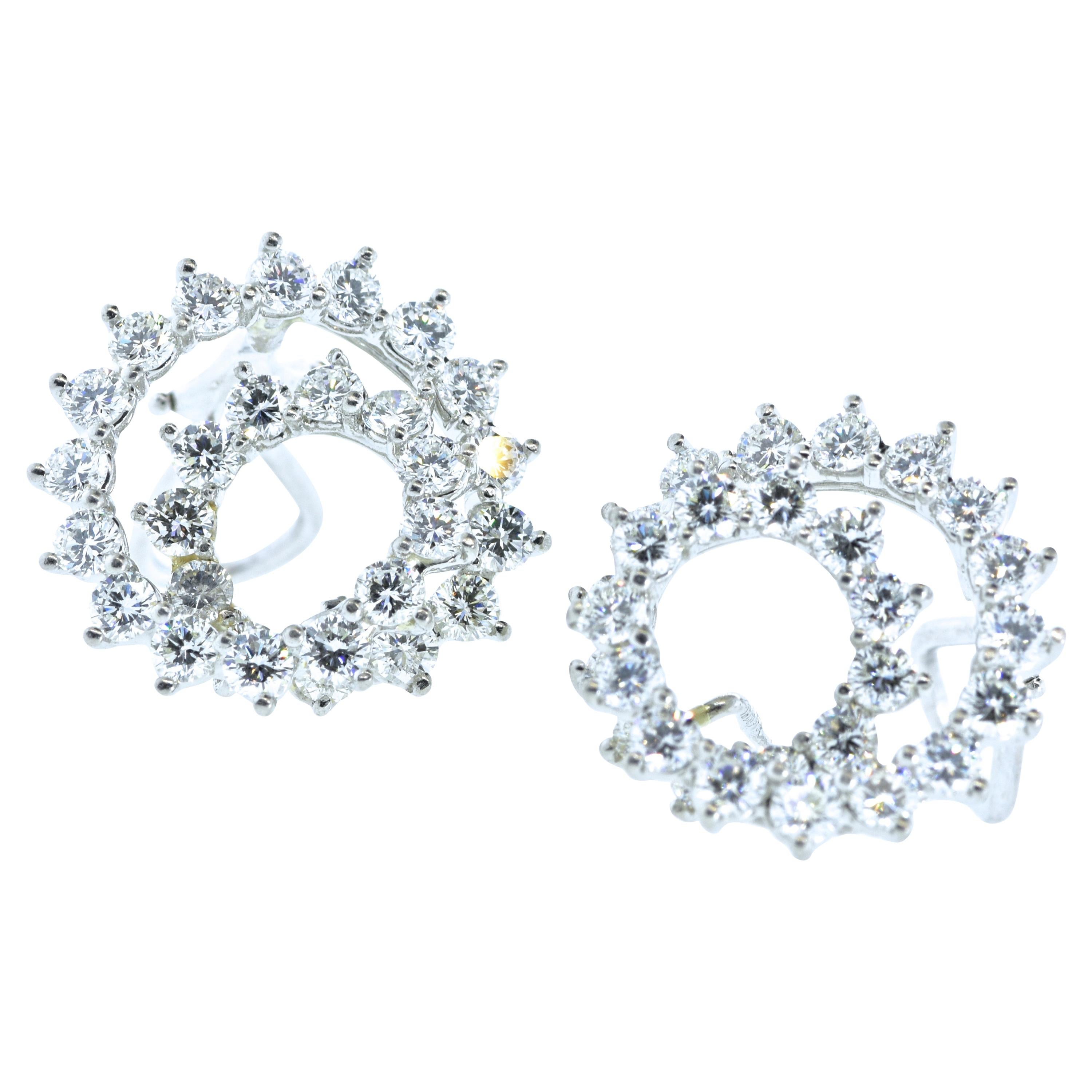 Tiffany & Co. Diamond Swirl Motif Earrings