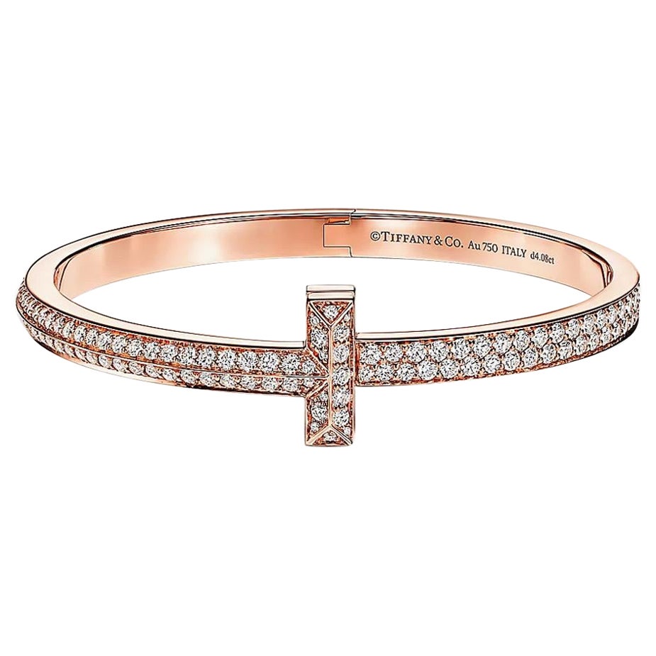 Tiffany & Co Diamant-T-Armband aus Roségold mit Diamanten