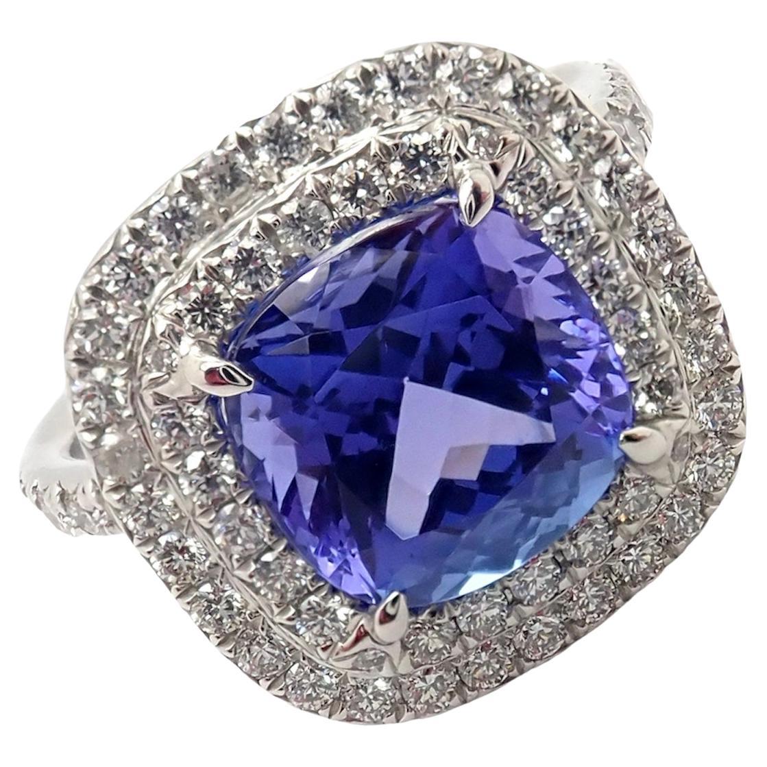 Tiffany & Co Diamond Tanzanite Platinum Soleste Ring