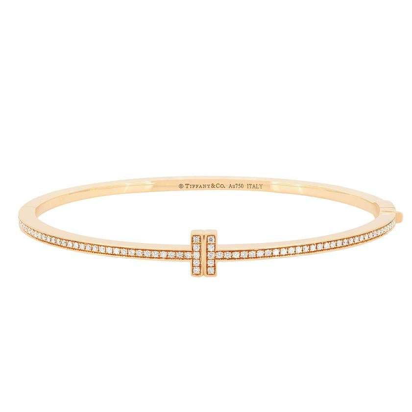 Taille brillant Tiffany & Co. Bracelet jonc Tiffany T en vente