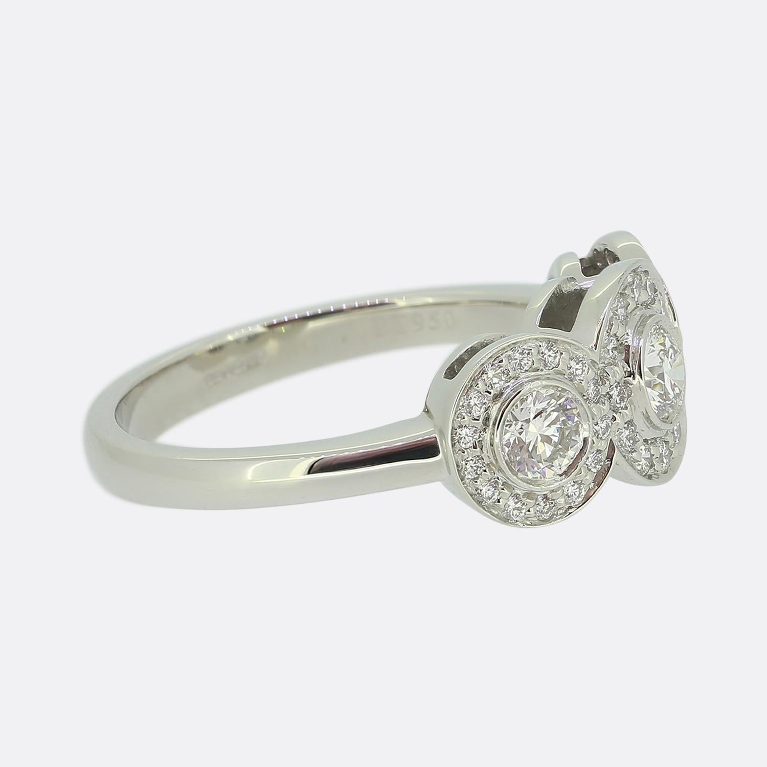 Round Cut Tiffany & Co. Diamond Triple Cluster Circlet Ring